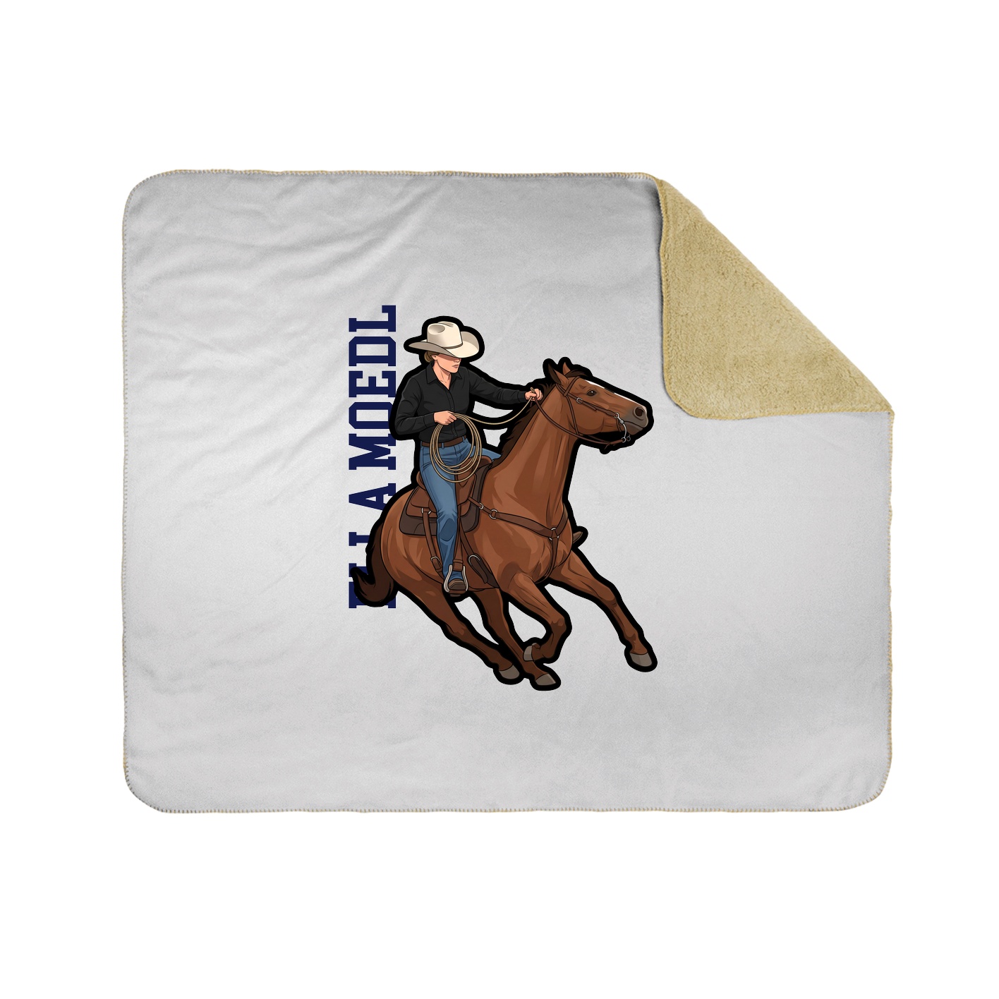 Throw Blanket — Name Vertical in White