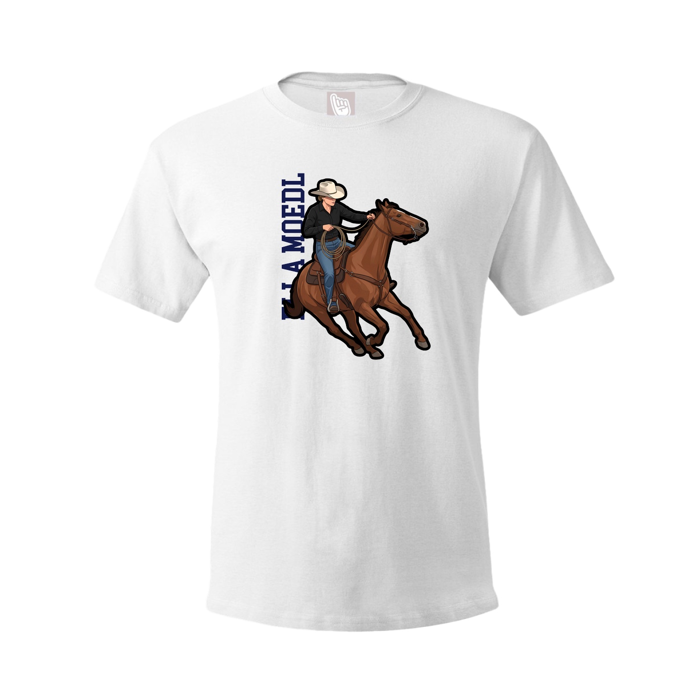 Youth Tee — Name Vertical in White