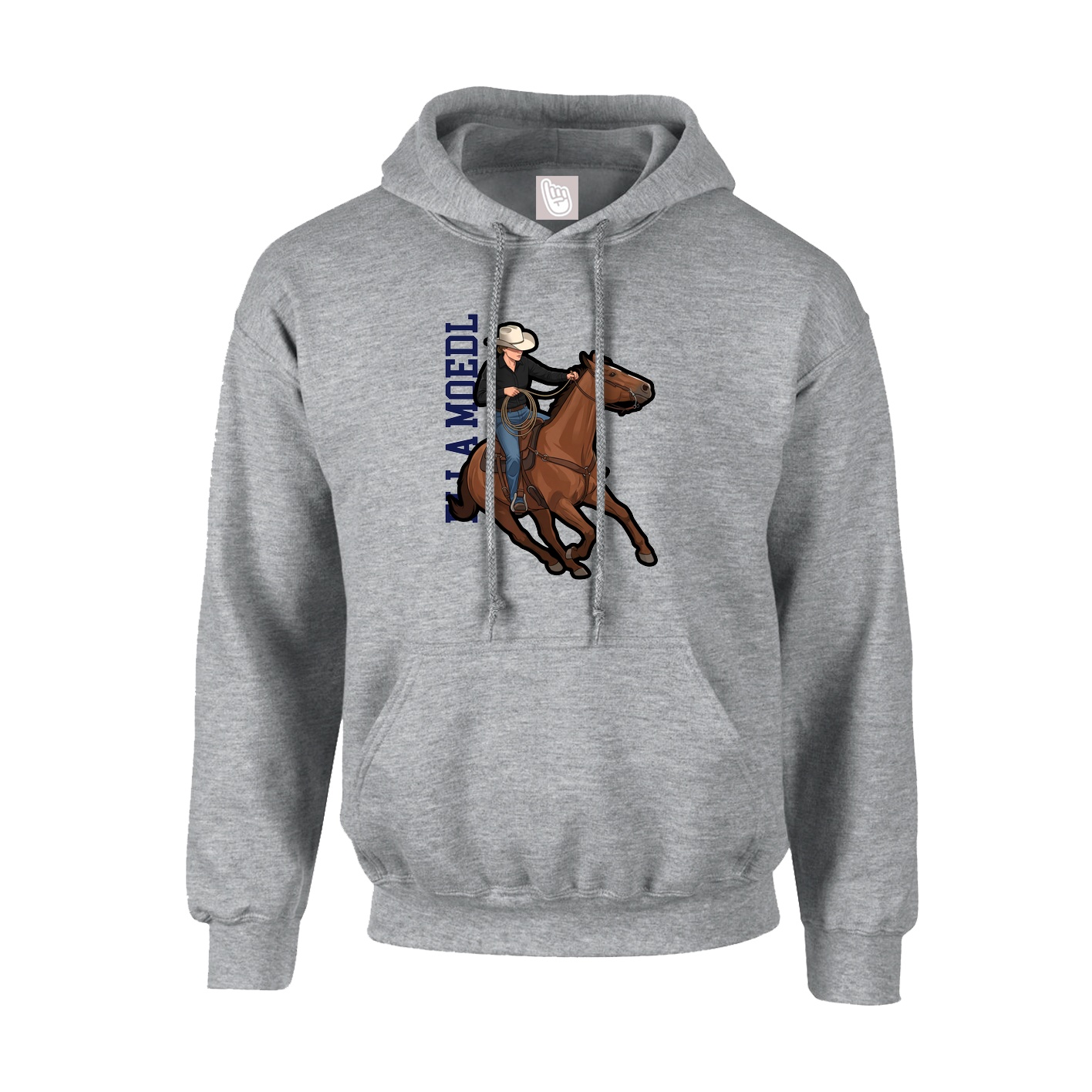 Youth Hoodie — Name Vertical in Grey