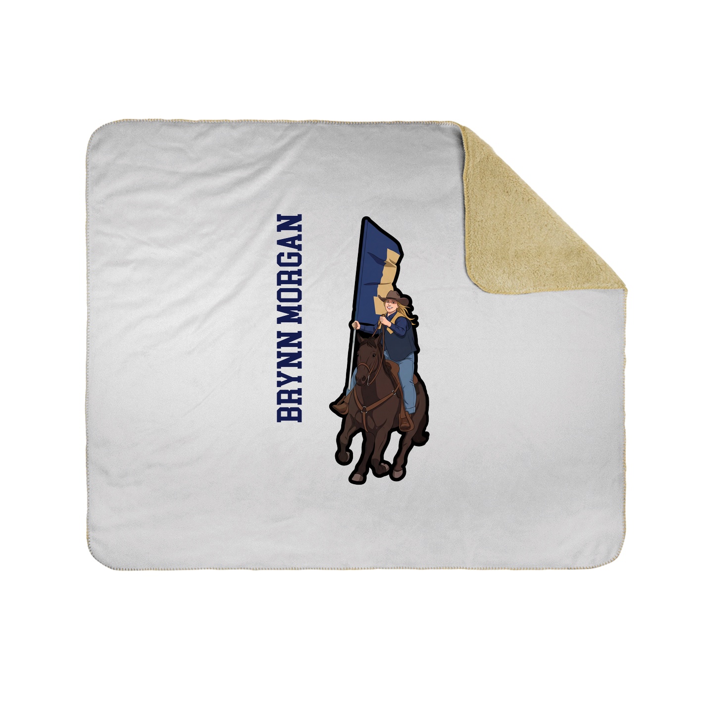 Throw Blanket — Name Vertical in White