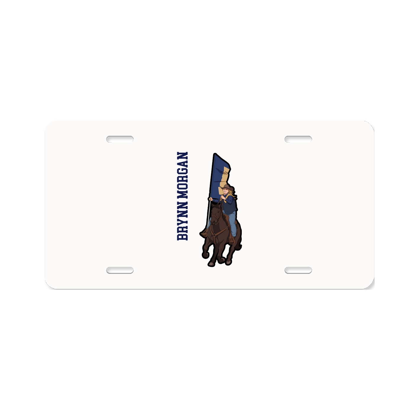 License Plate — Name Vertical in Classic