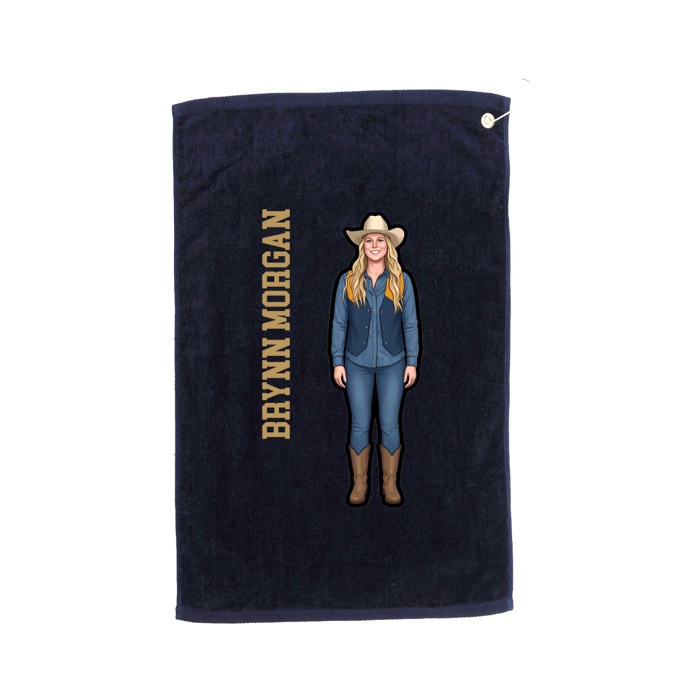 Golf Towel — Name Vertical in Navy