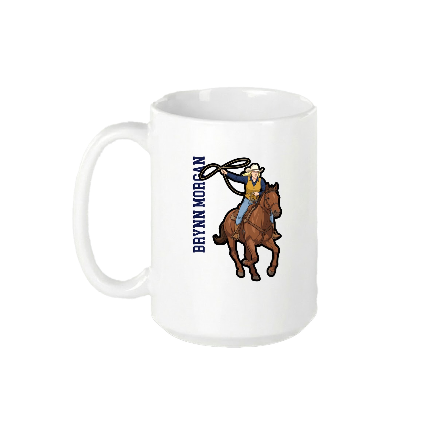 15oz Coffee Mug — Name Vertical in White