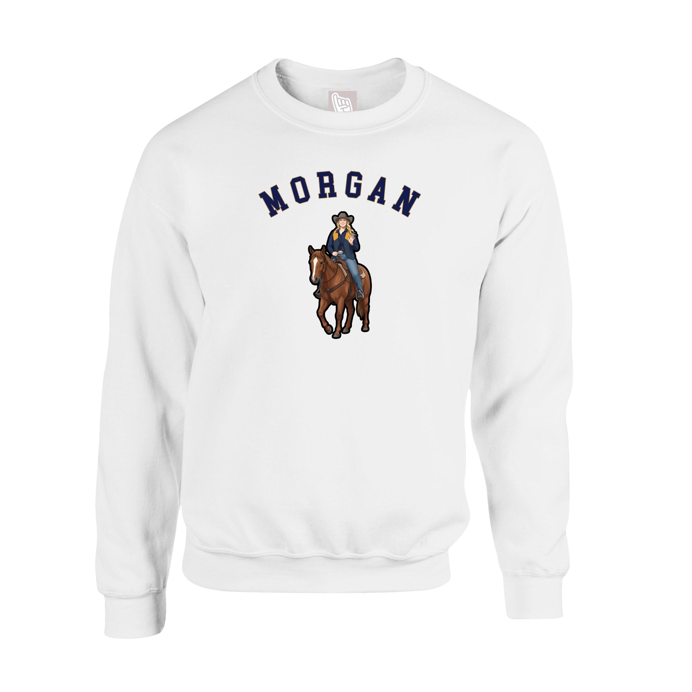 Fleece Crew — Shirsey Arch in White