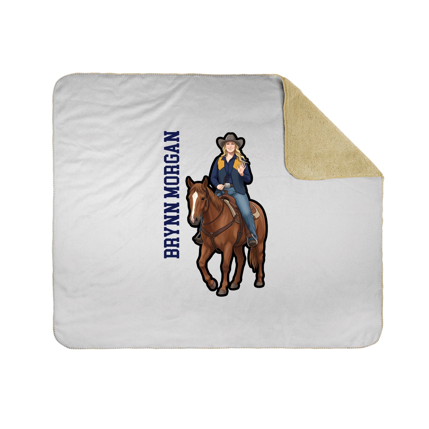 Throw Blanket — Name Vertical in White