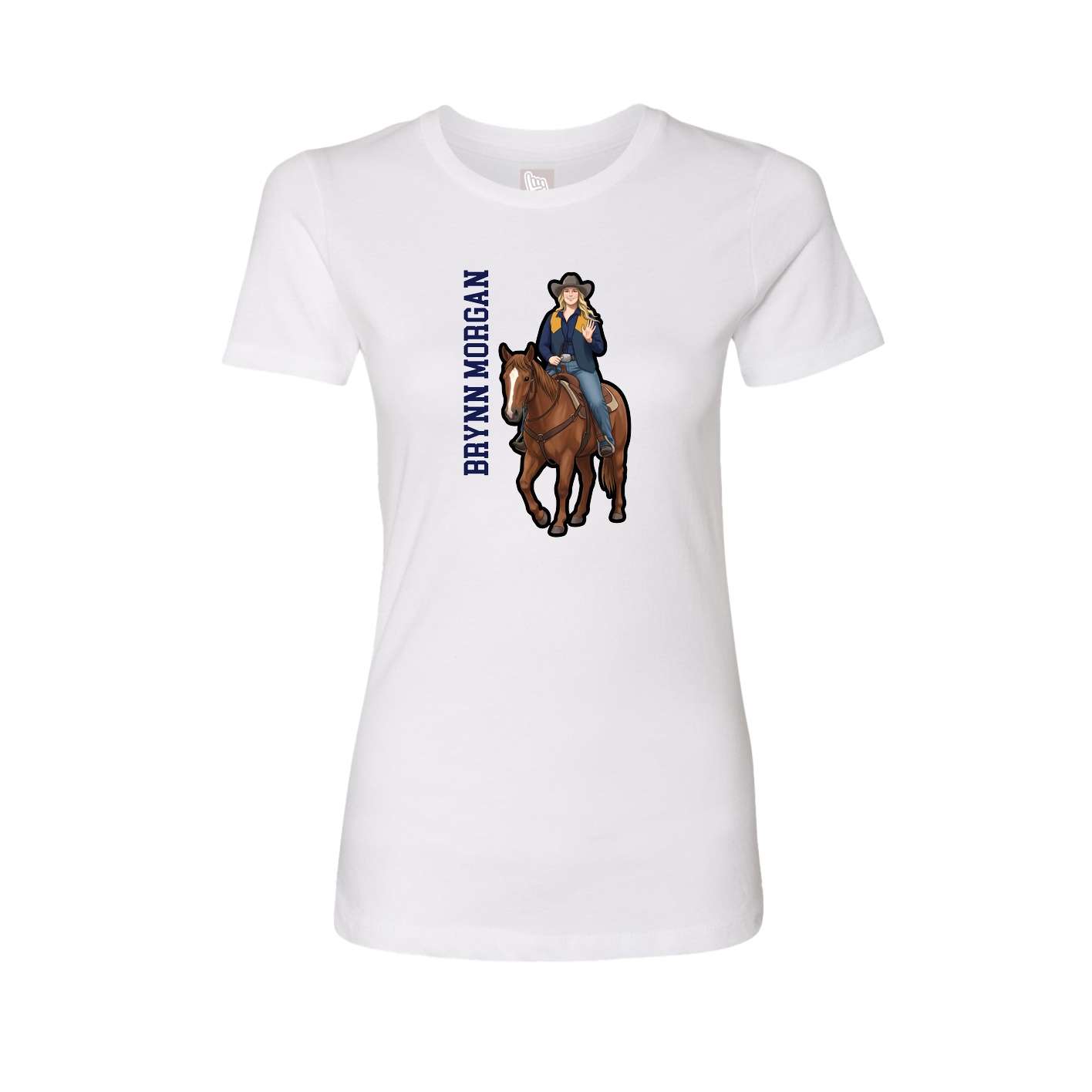 Fitted Women's Tee — Name Vertical in White