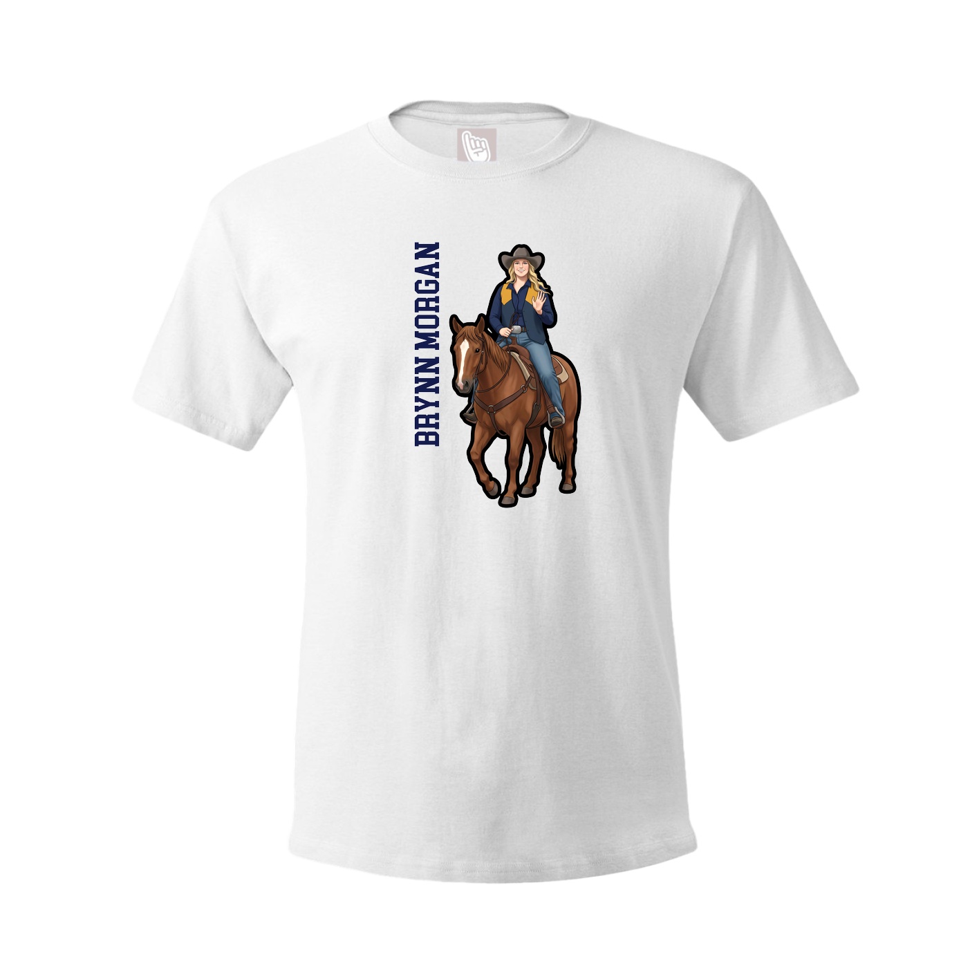 Youth Tee — Name Vertical in White