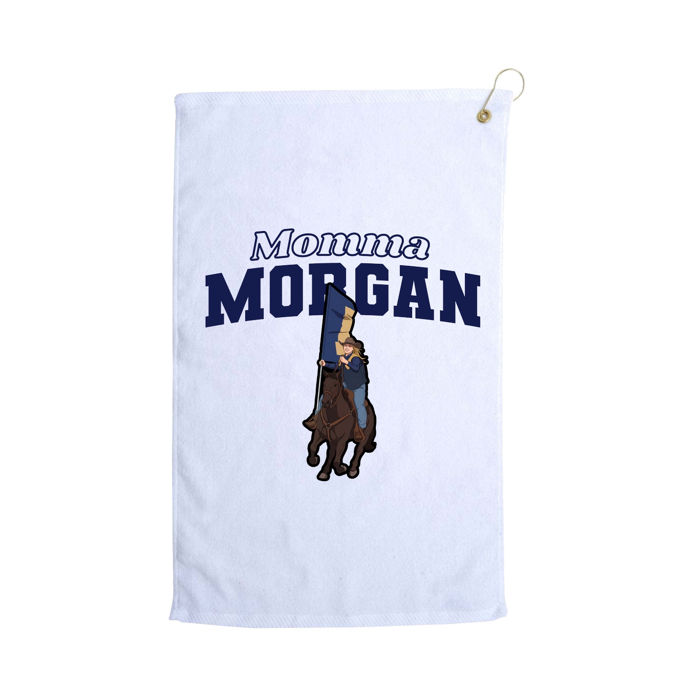 Golf Towel — Mothers Day Block in White