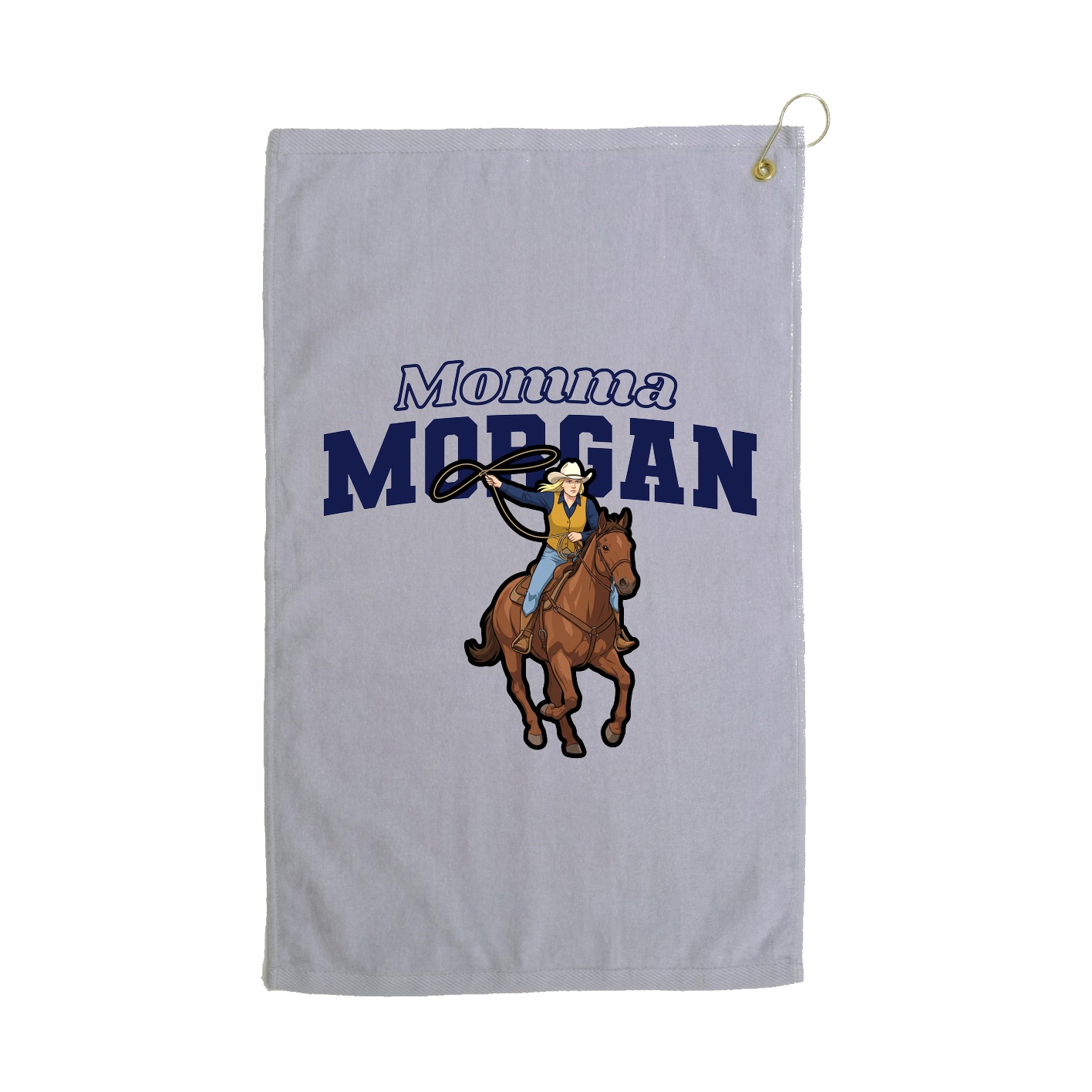 Golf Towel — Mothers Day Block in Grey