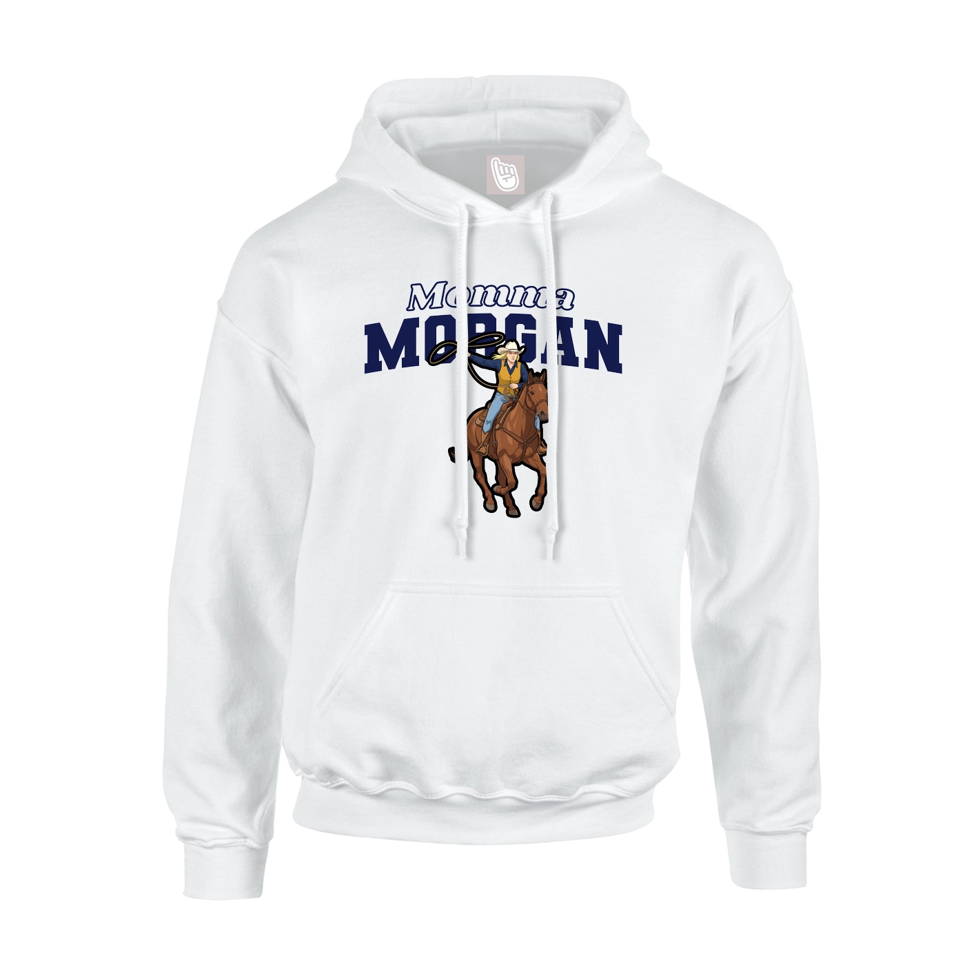 Youth Hoodie — Mothers Day Block in White