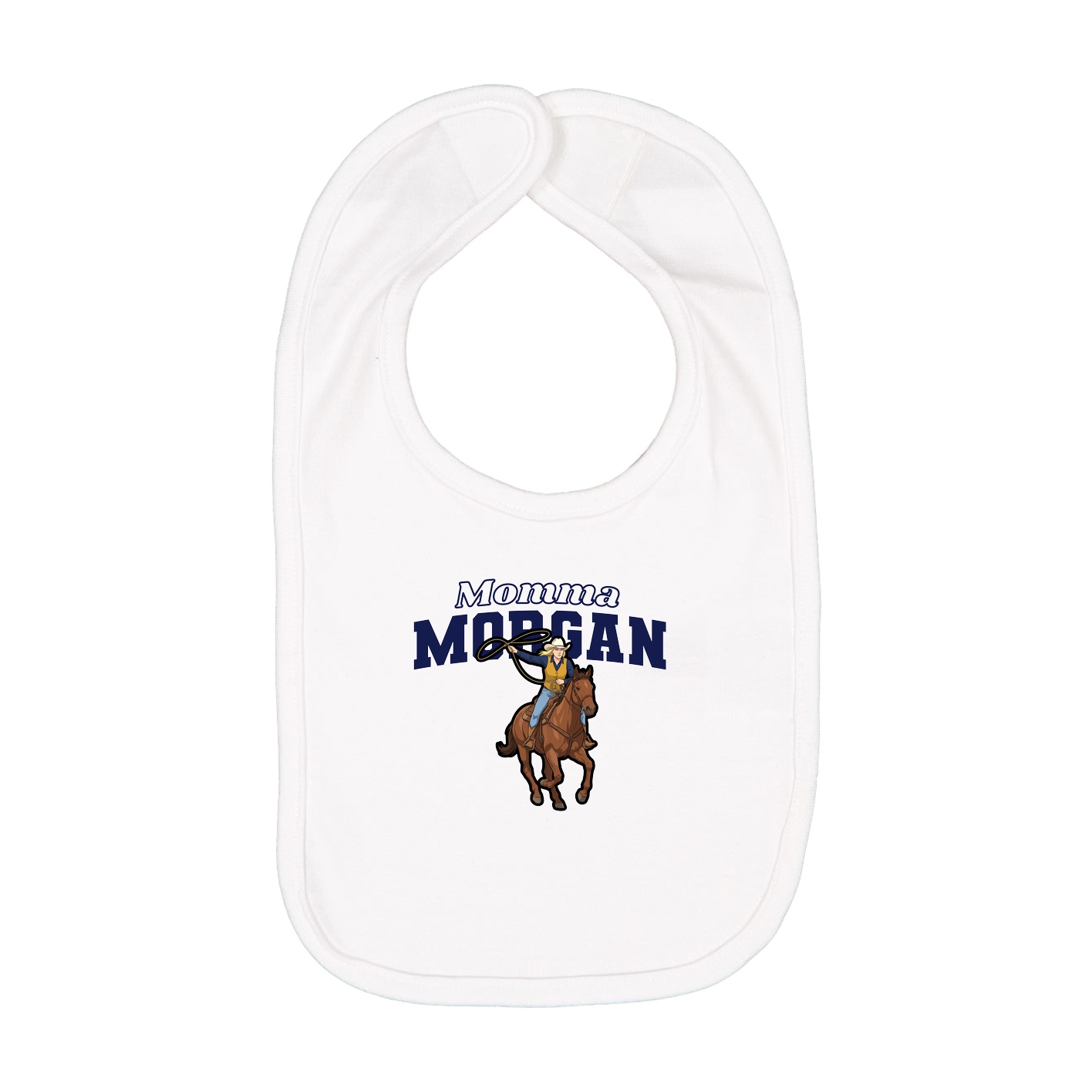 Infant Bib — Mothers Day Block in White