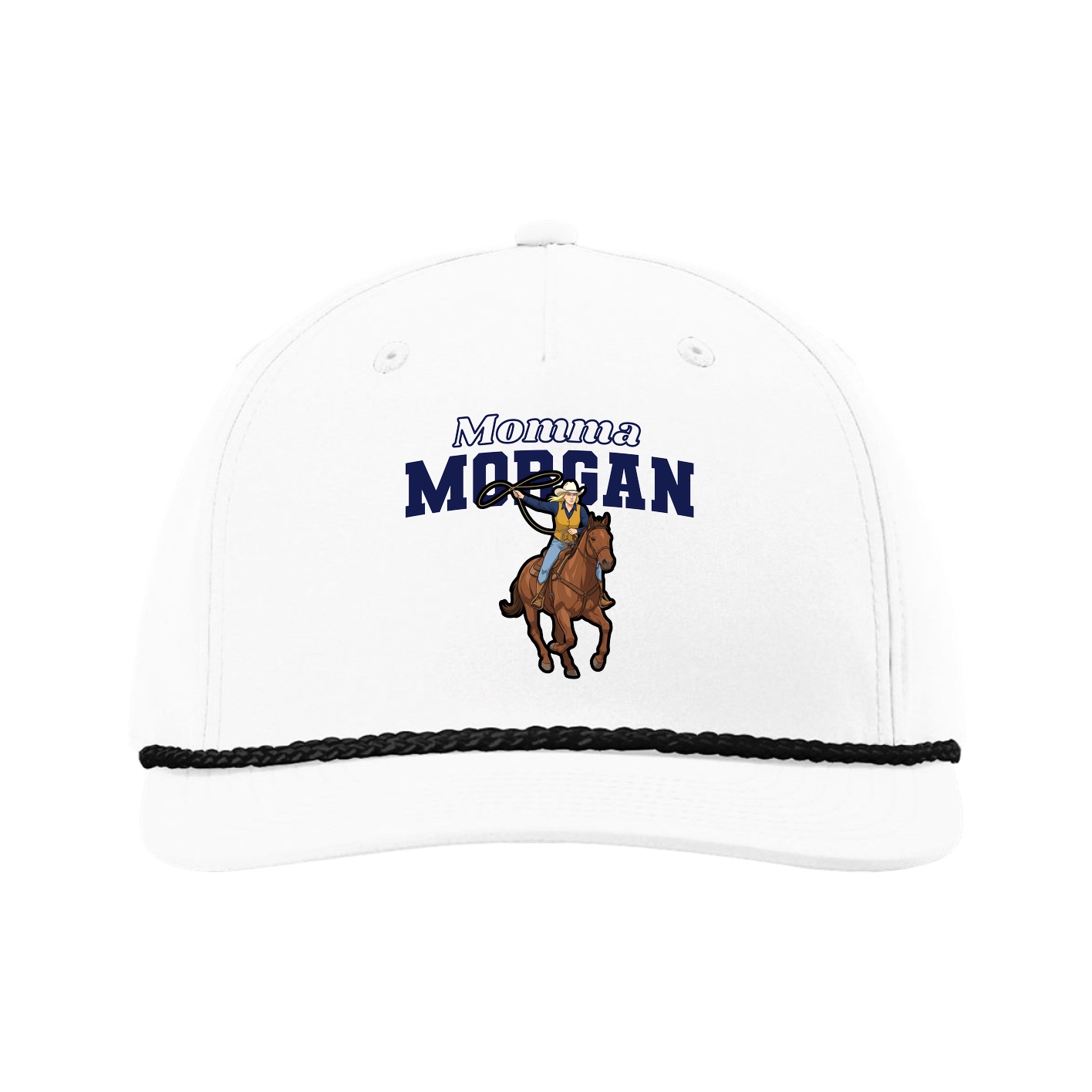 Five-Panel Classic Rope Cap — Mothers Day Block in White