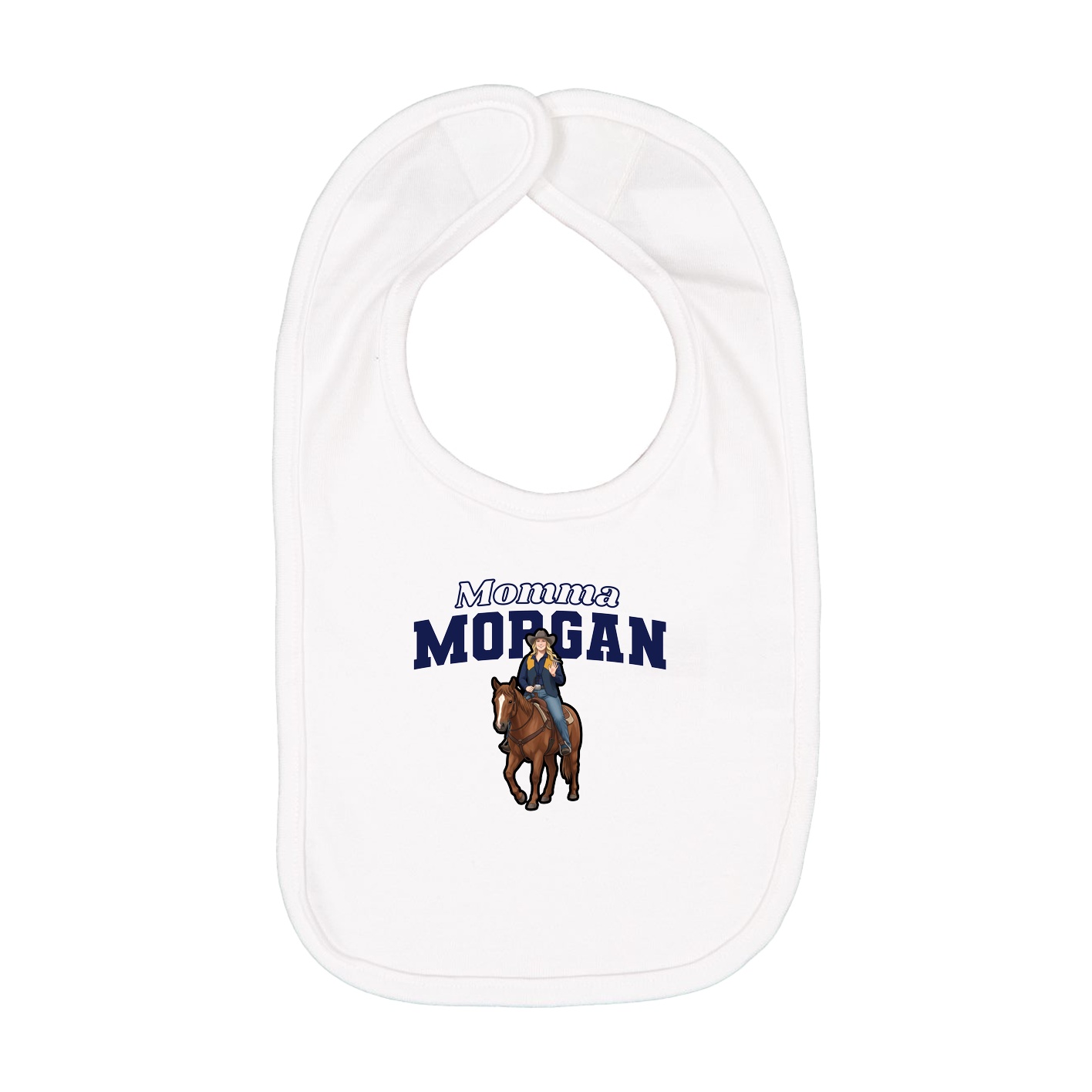 Infant Bib — Mothers Day Block in White