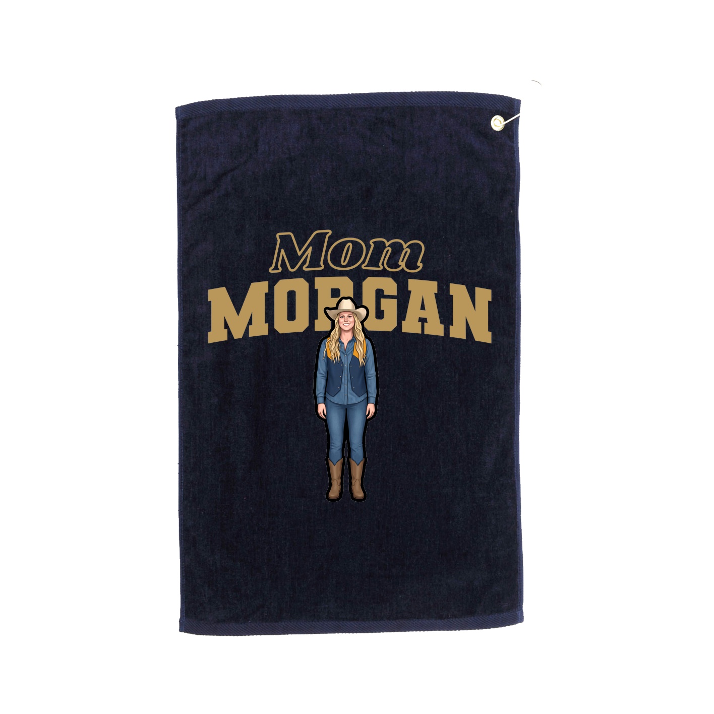 Golf Towel — Mothers Day Block in Navy