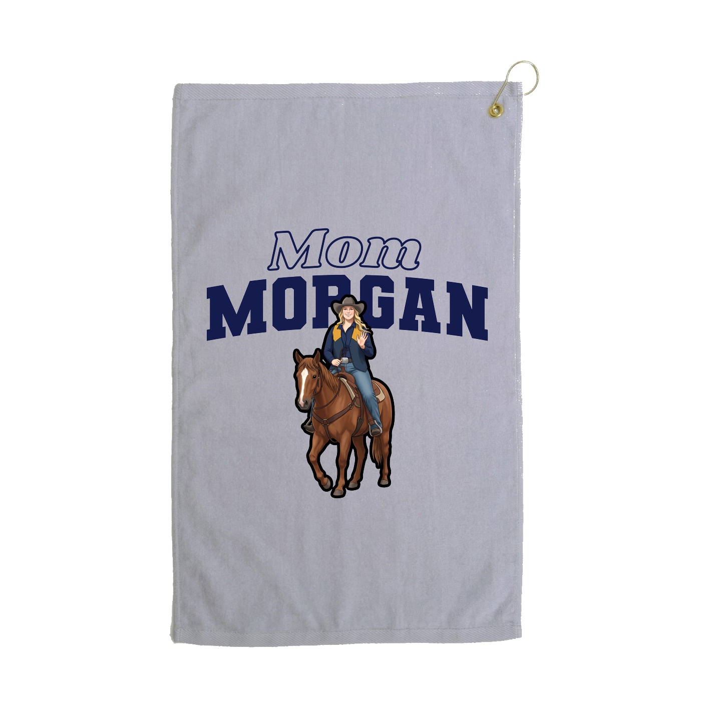 Golf Towel — Mothers Day Block in Grey