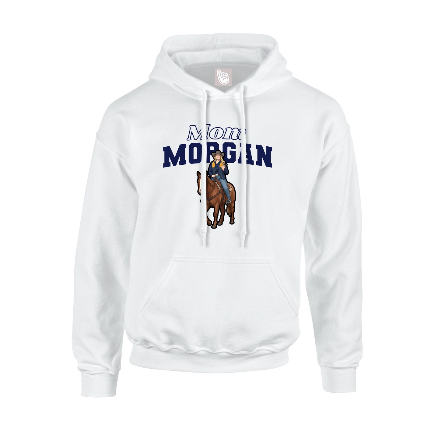 Youth Hoodie — Mothers Day Block in White