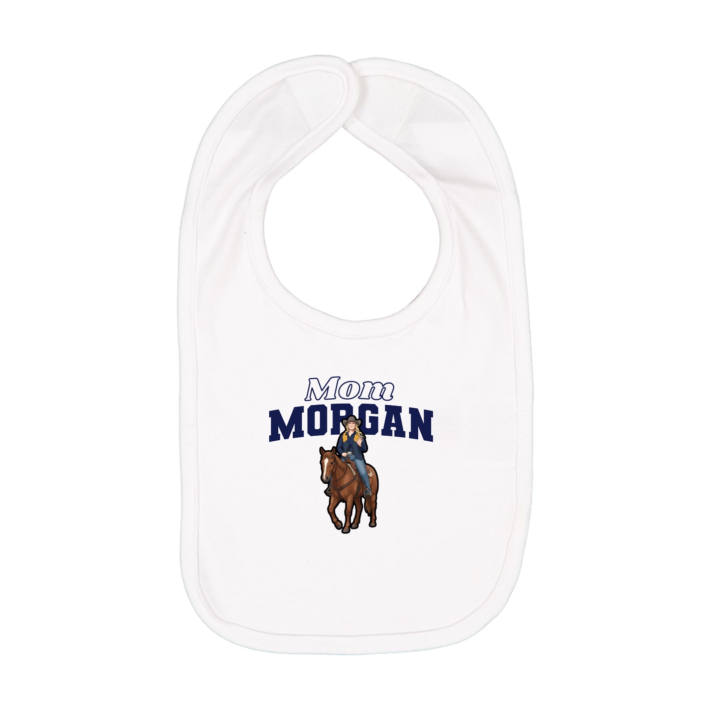 Infant Bib — Mothers Day Block in White