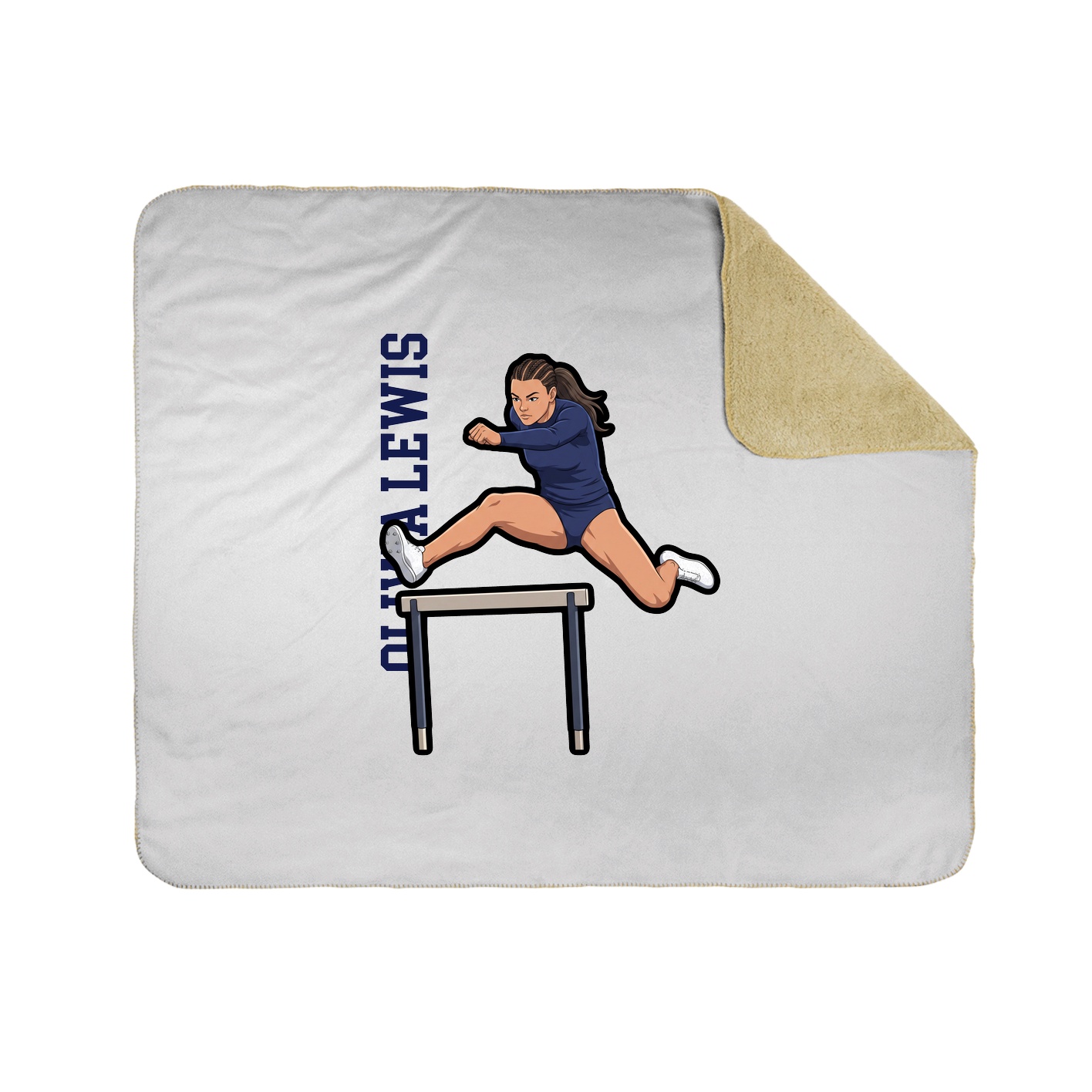Throw Blanket — Name Vertical in White