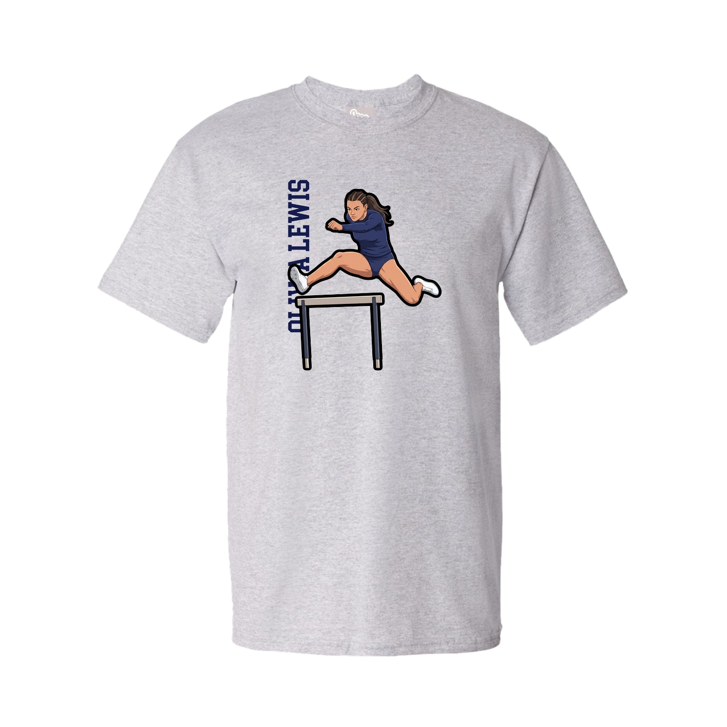 Youth Tee — Name Vertical in Grey