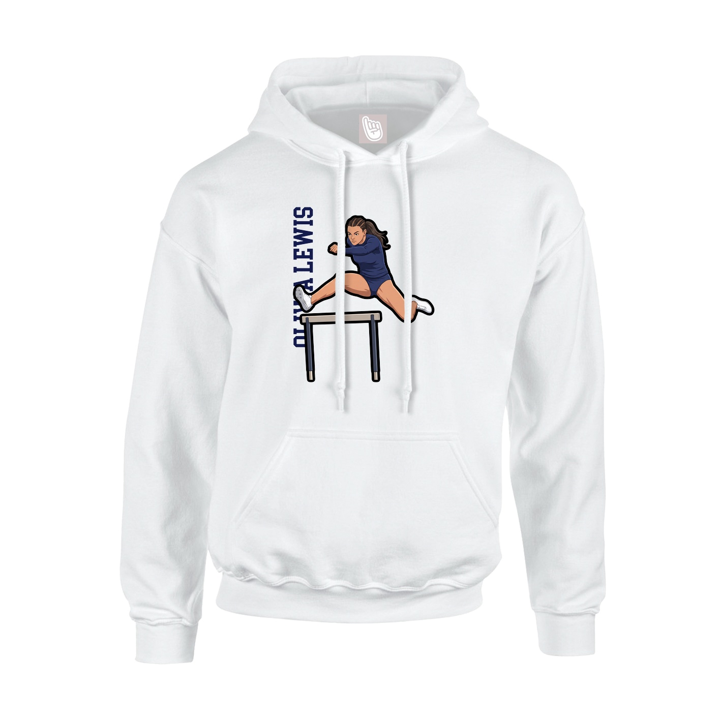 Hoodie — Name Vertical in White