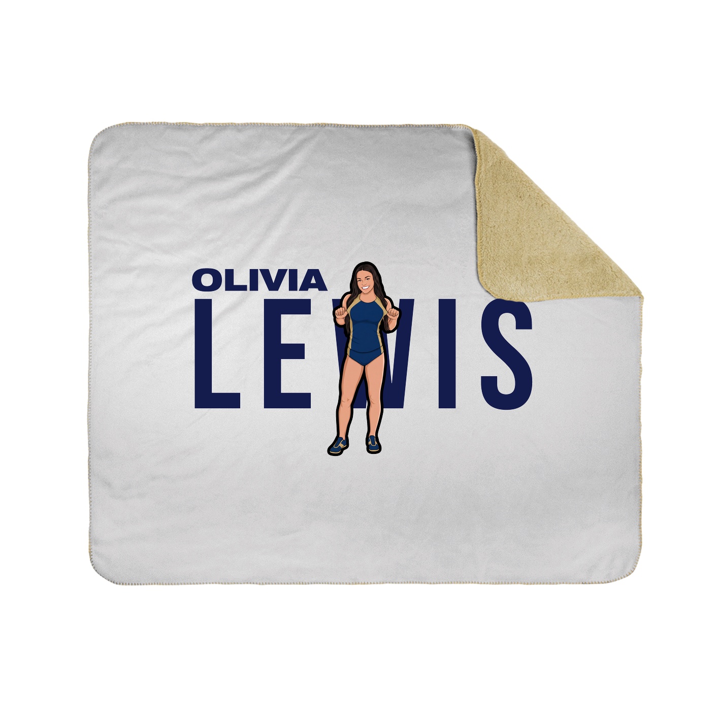 Throw Blanket — Player Name in White