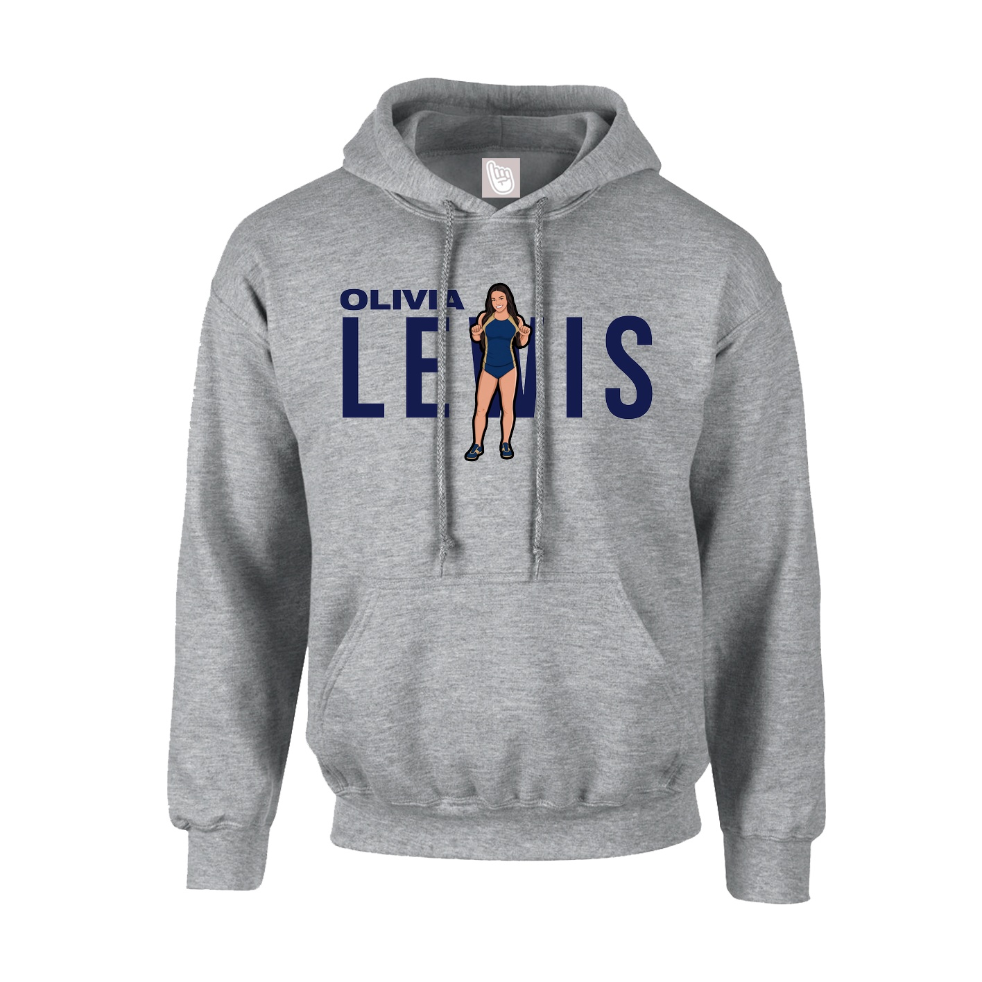 Hoodie — Player Name in Grey