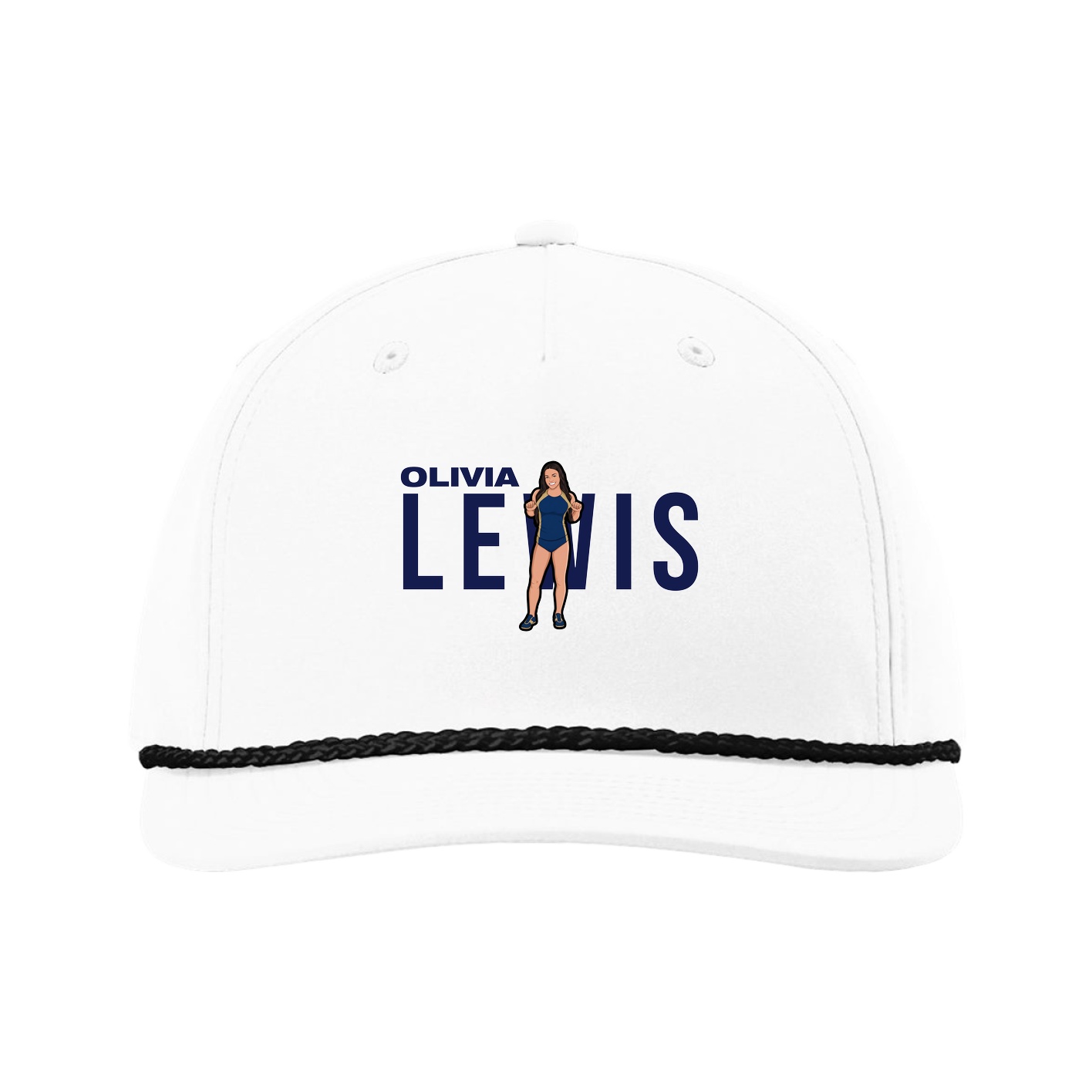 Five-Panel Classic Rope Cap — Player Name in White