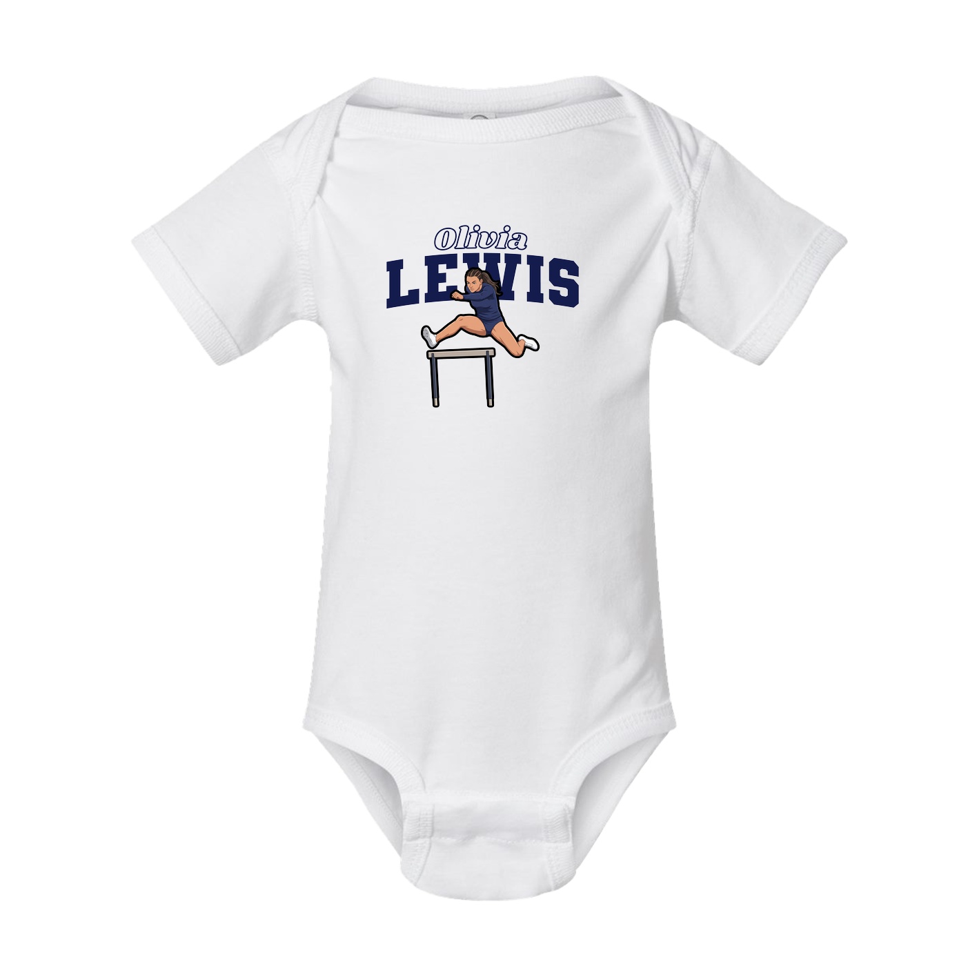 Baby Onesie — Name Arch in White