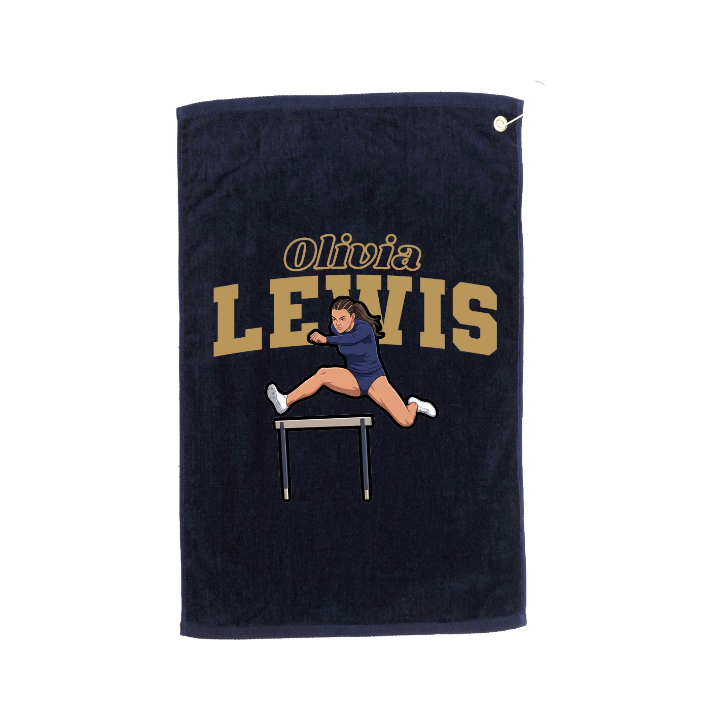 Golf Towel — Name Arch in Navy