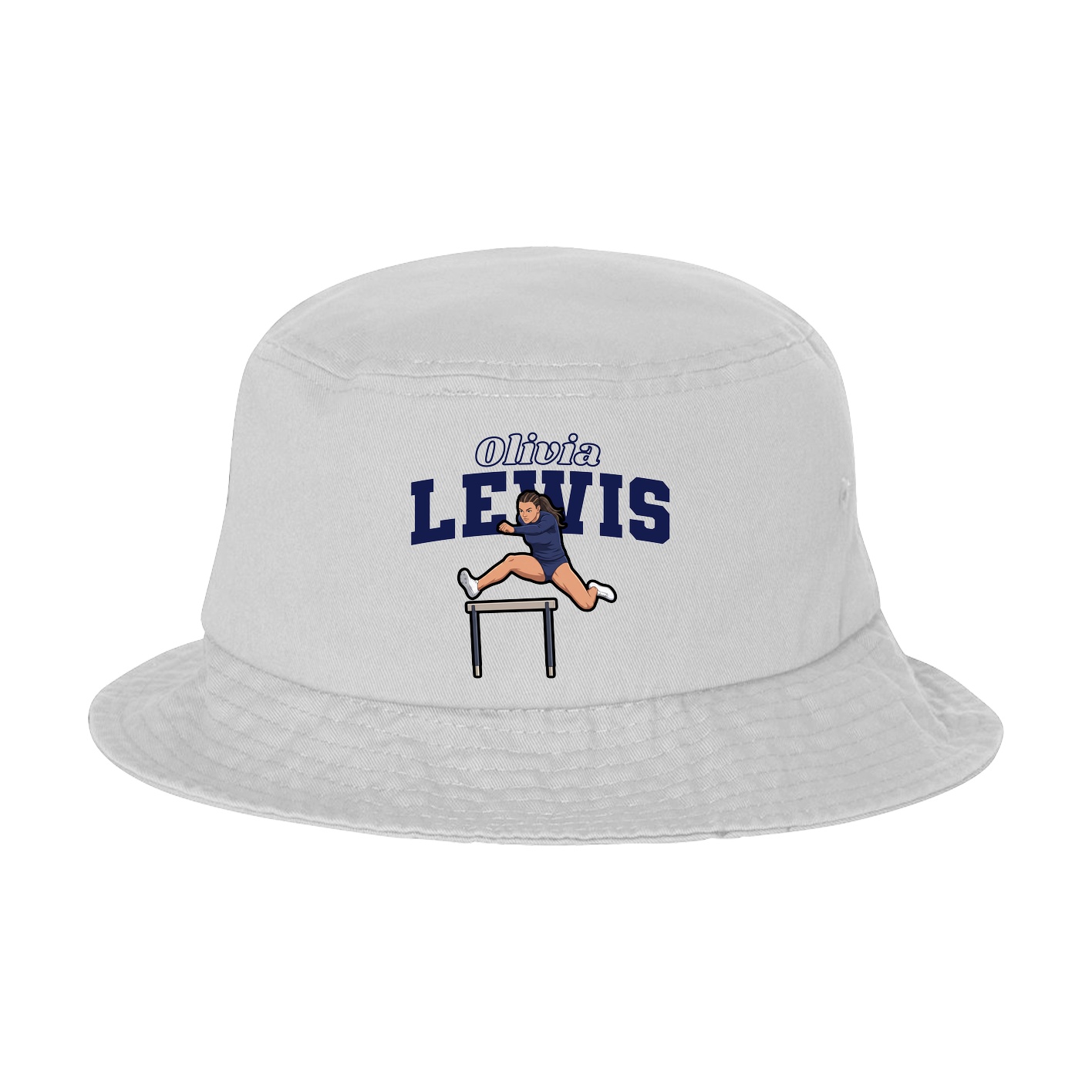 Bucket Cap — Name Arch in White