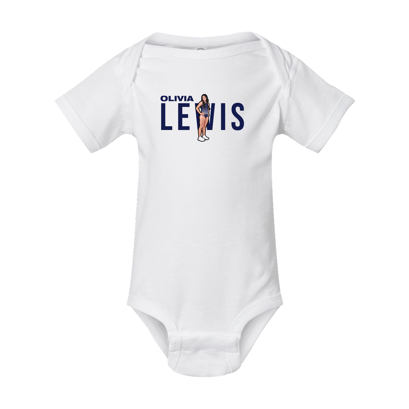 Baby Onesie — Player Name in White