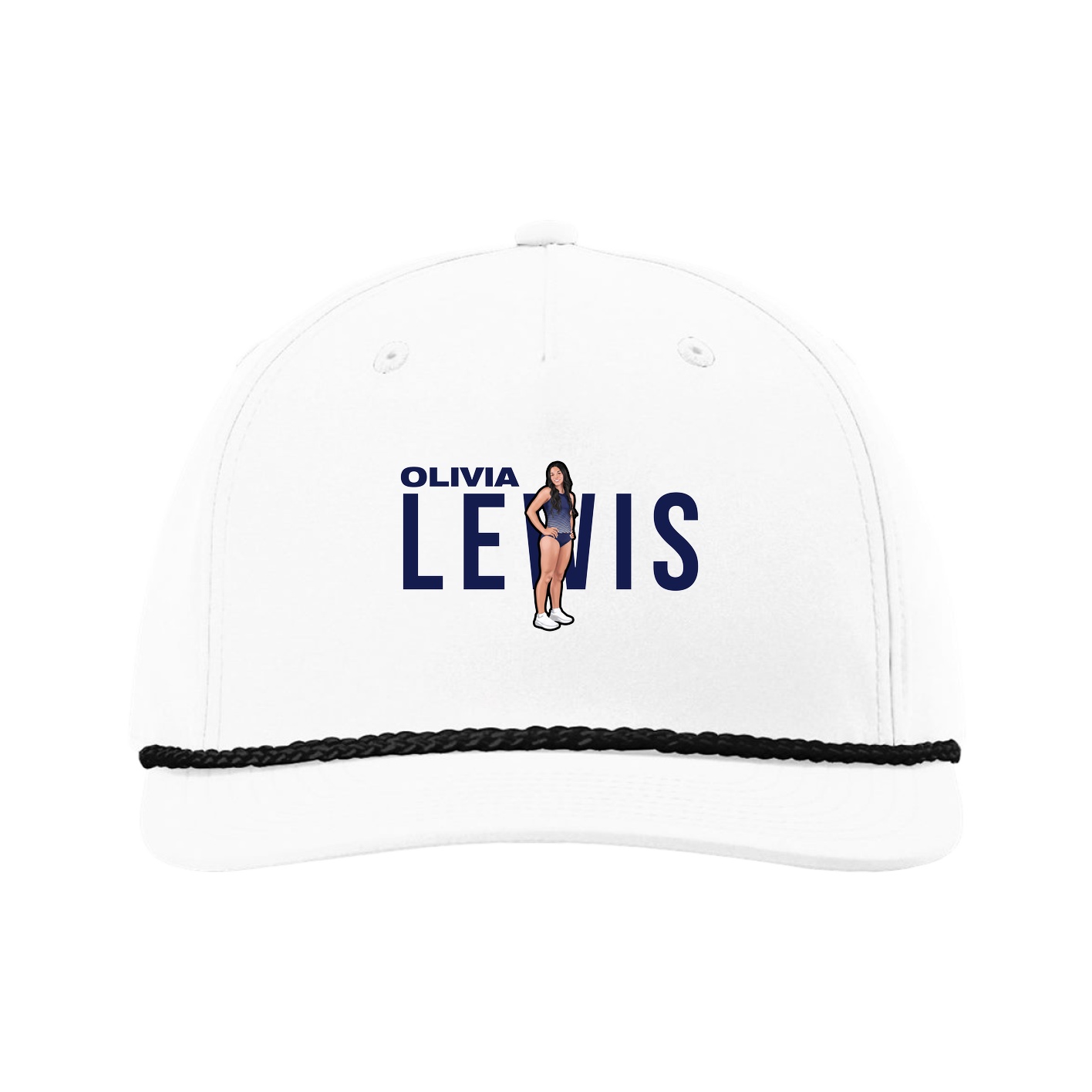 Five-Panel Classic Rope Cap — Player Name in White