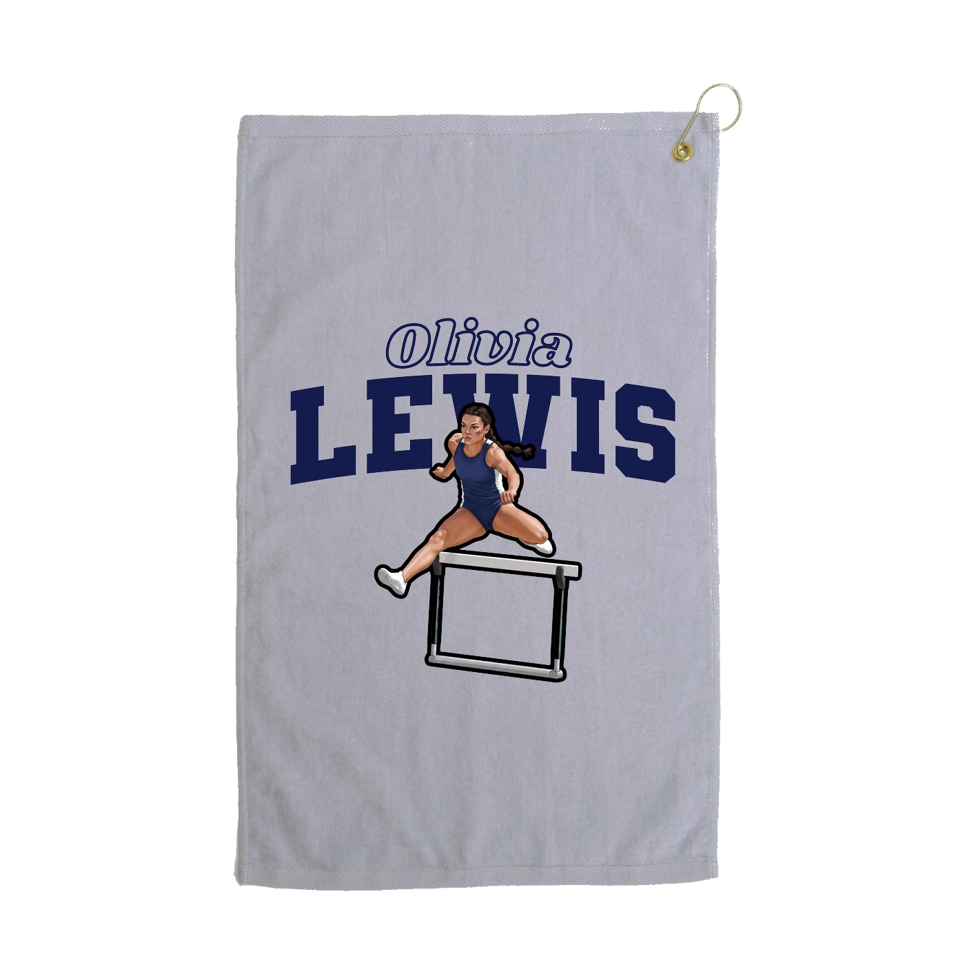 Golf Towel — Name Arch in Grey