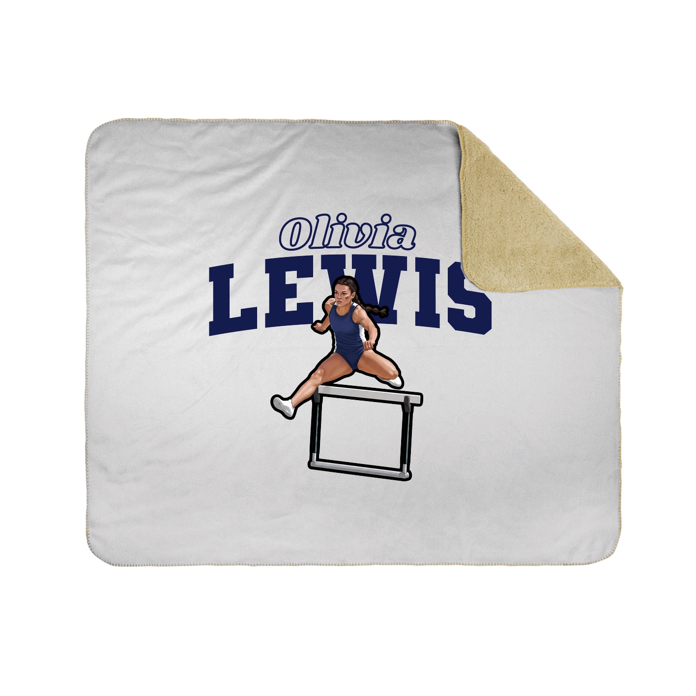 Throw Blanket — Name Arch in White