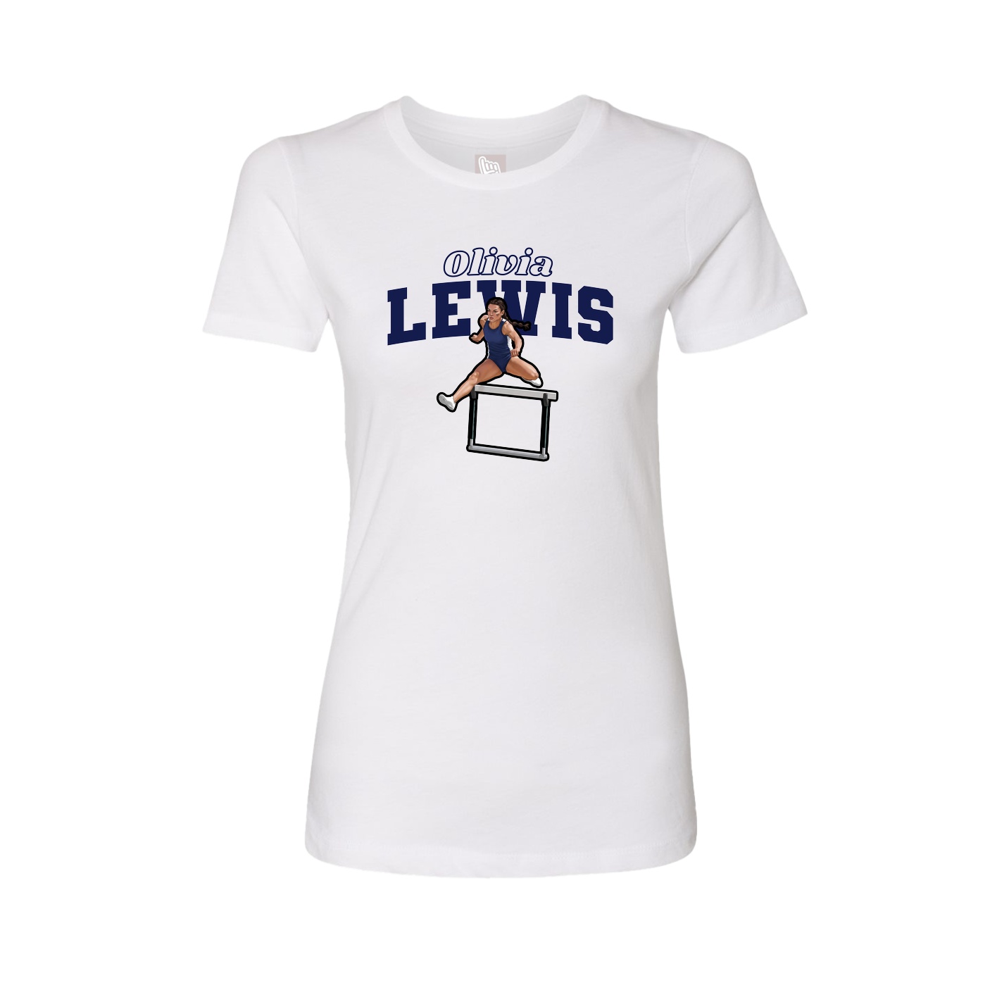 Fitted Women's Tee — Name Arch in White