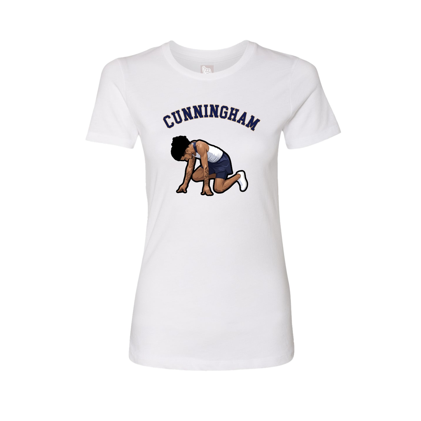 Fitted Women's Tee — Shirsey Arch in White