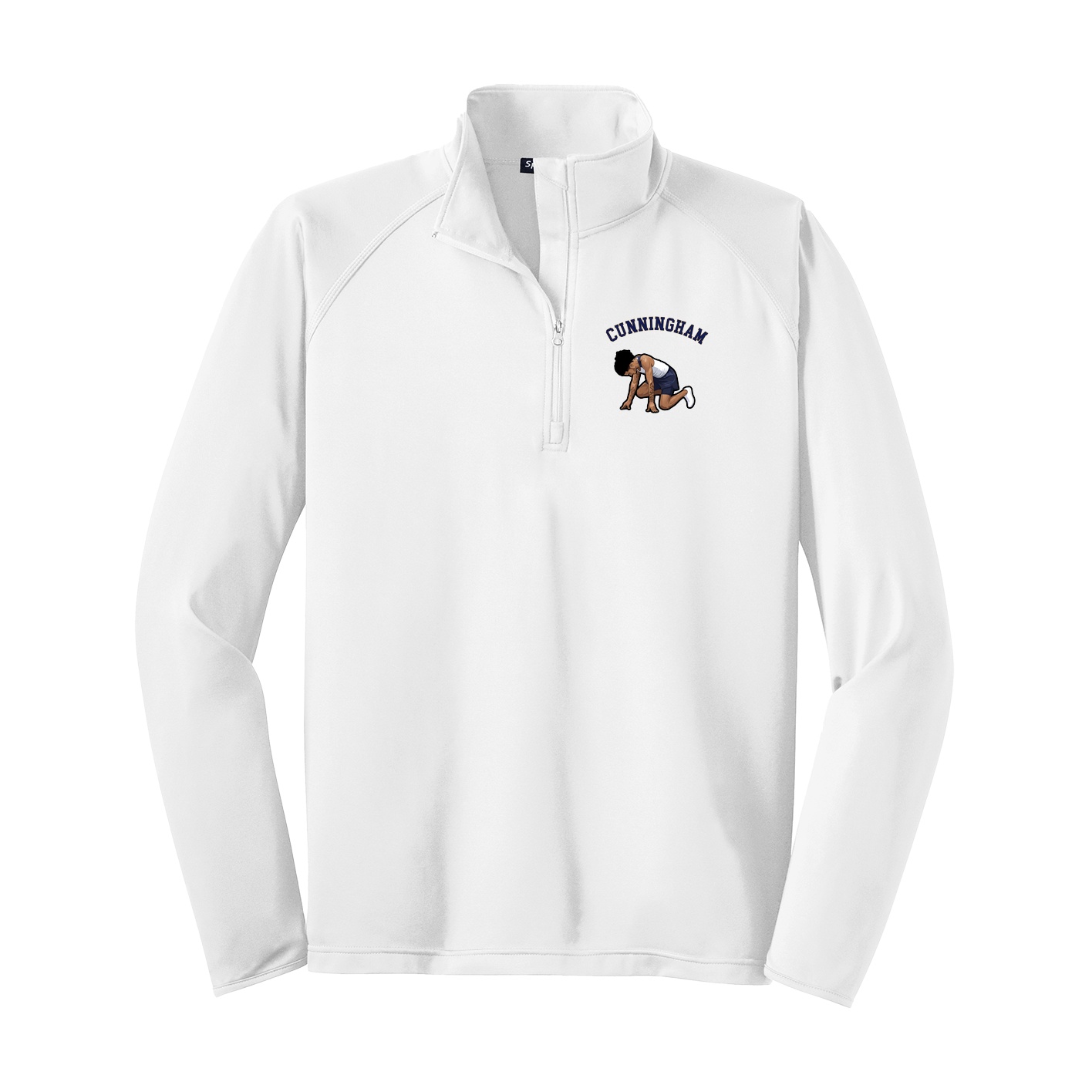 Q-Zip Pullover — Shirsey Arch in White