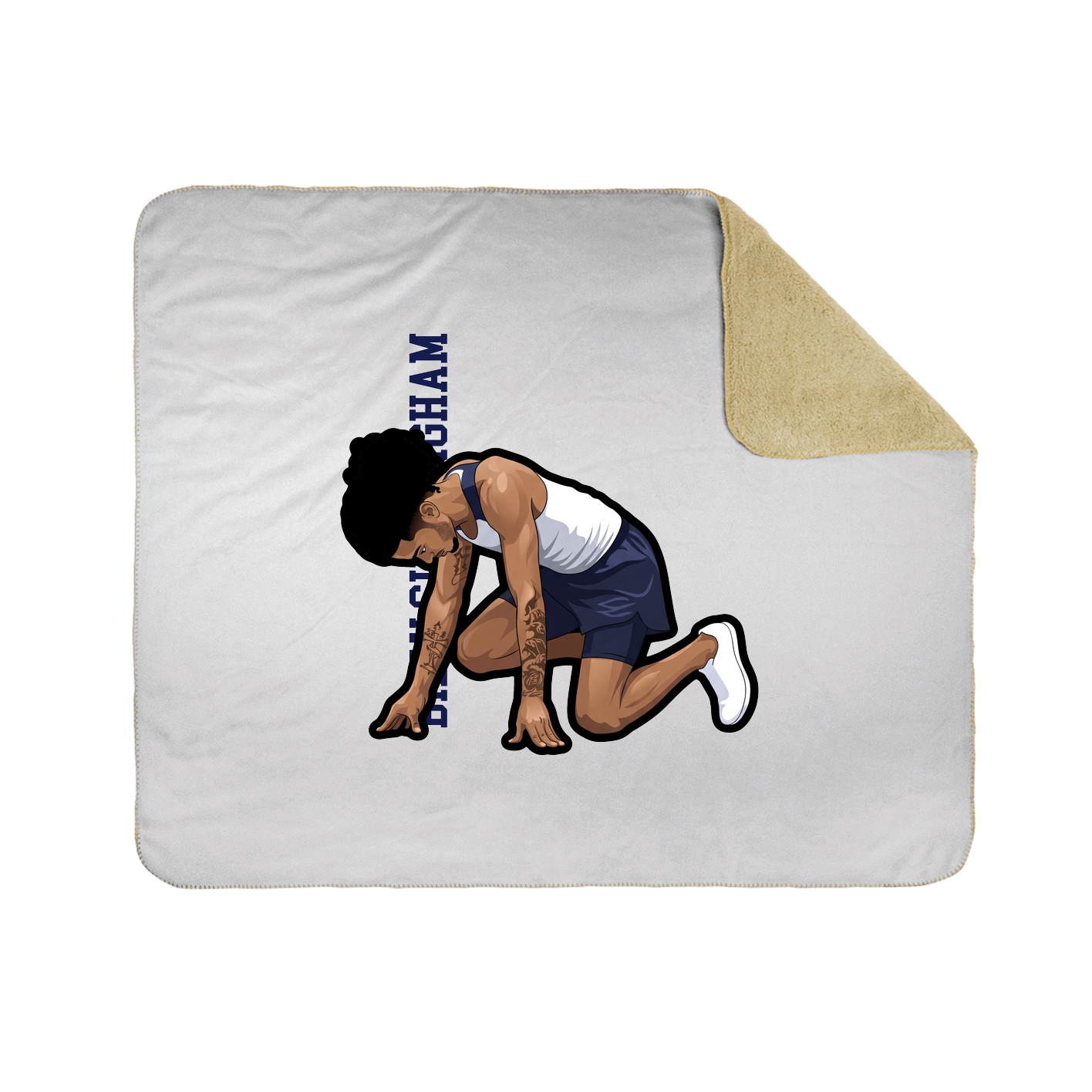 Throw Blanket — Name Vertical in White