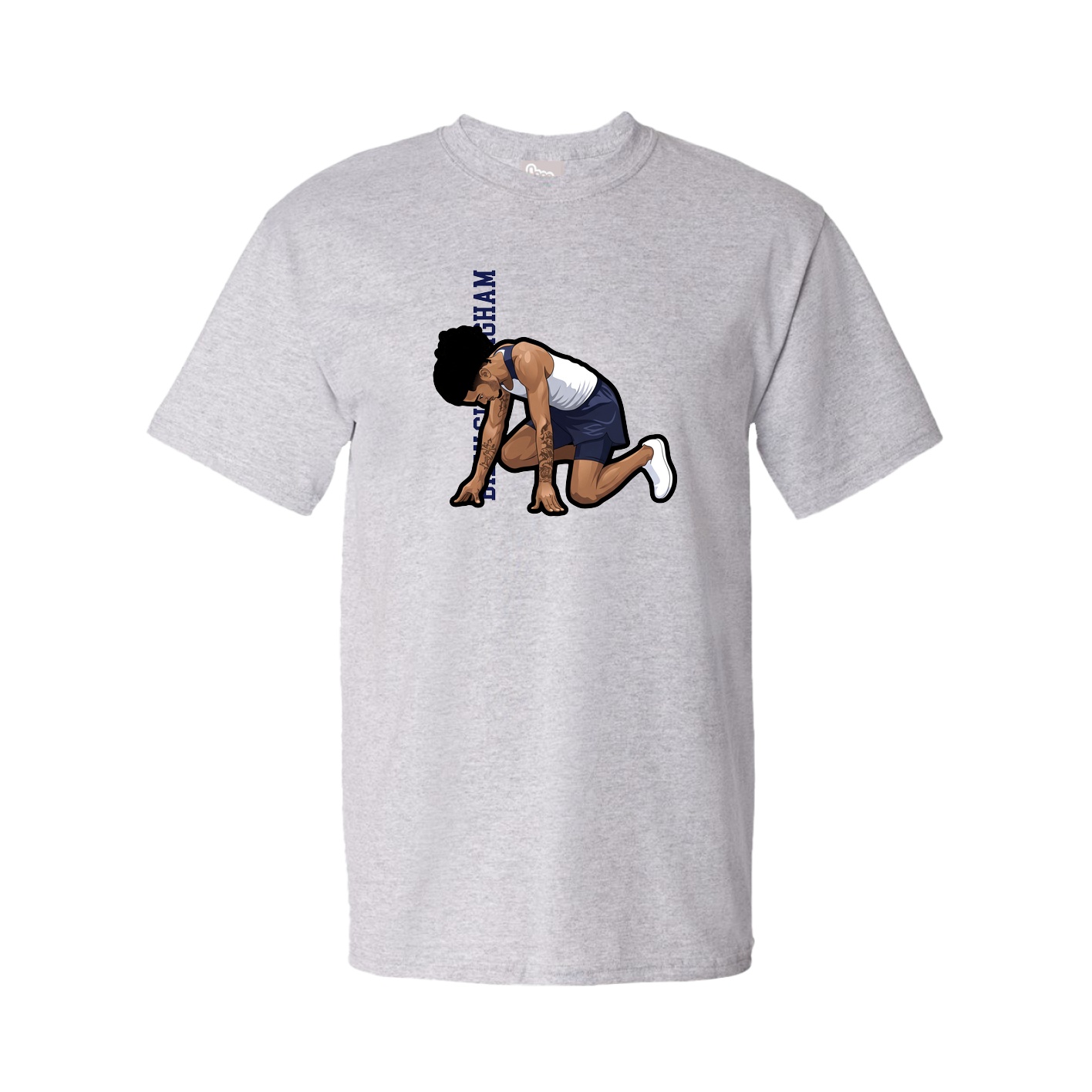 Tee — Name Vertical in Grey