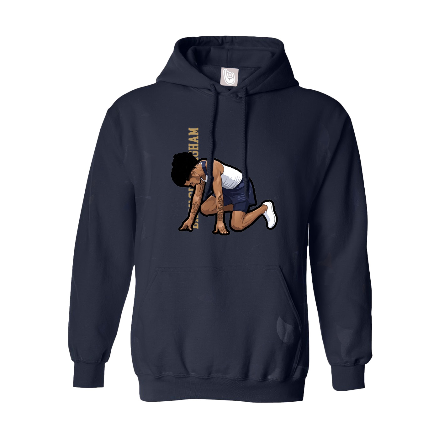 Youth Hoodie — Name Vertical in Navy