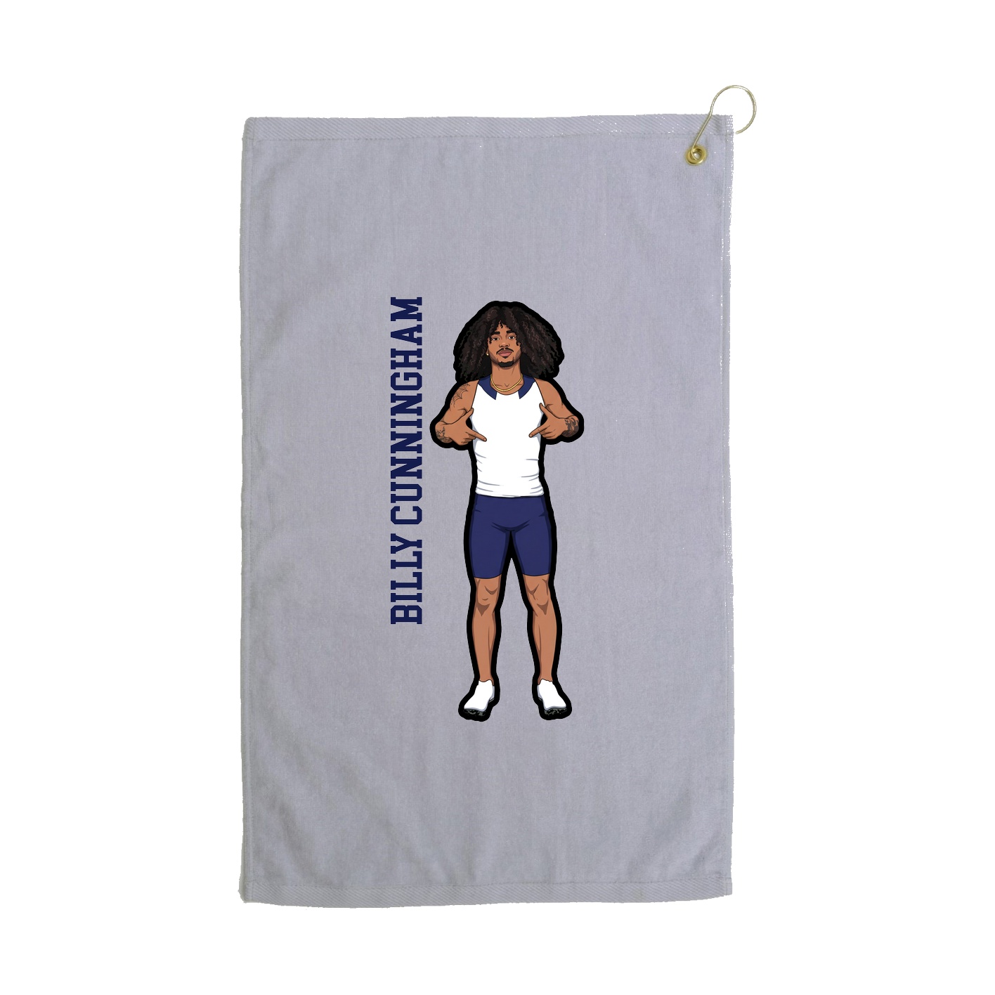 Golf Towel — Name Vertical in Grey