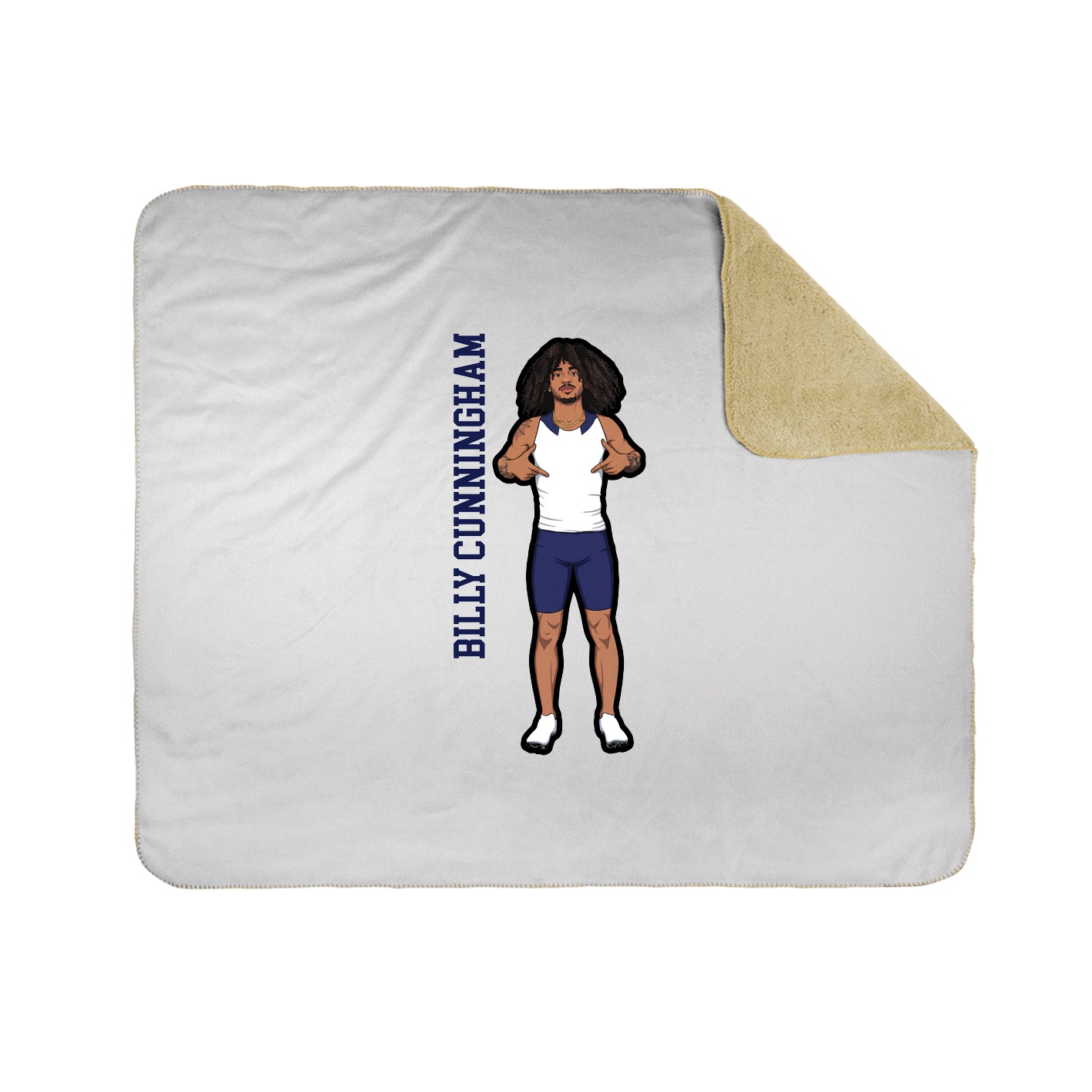 Throw Blanket — Name Vertical in White