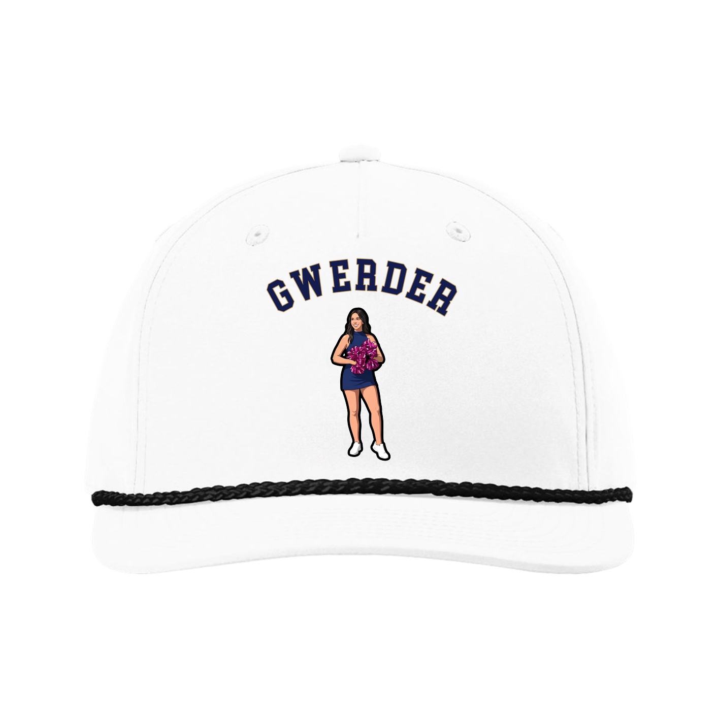 Five-Panel Classic Rope Cap — Shirsey Arch in White