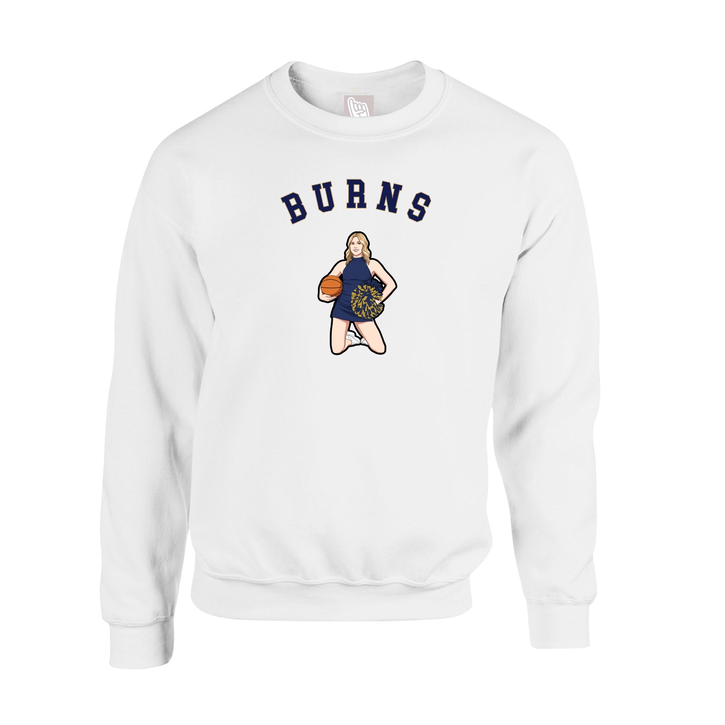 Fleece Crew — Shirsey Arch in White