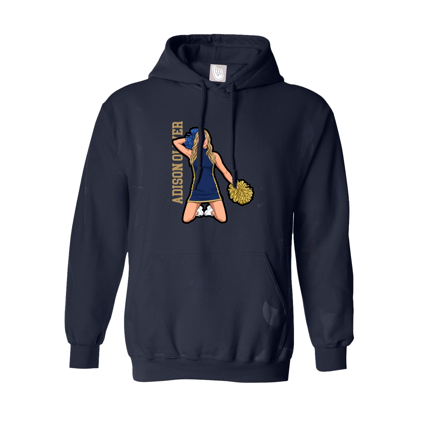 Youth Hoodie — Name Vertical in Navy