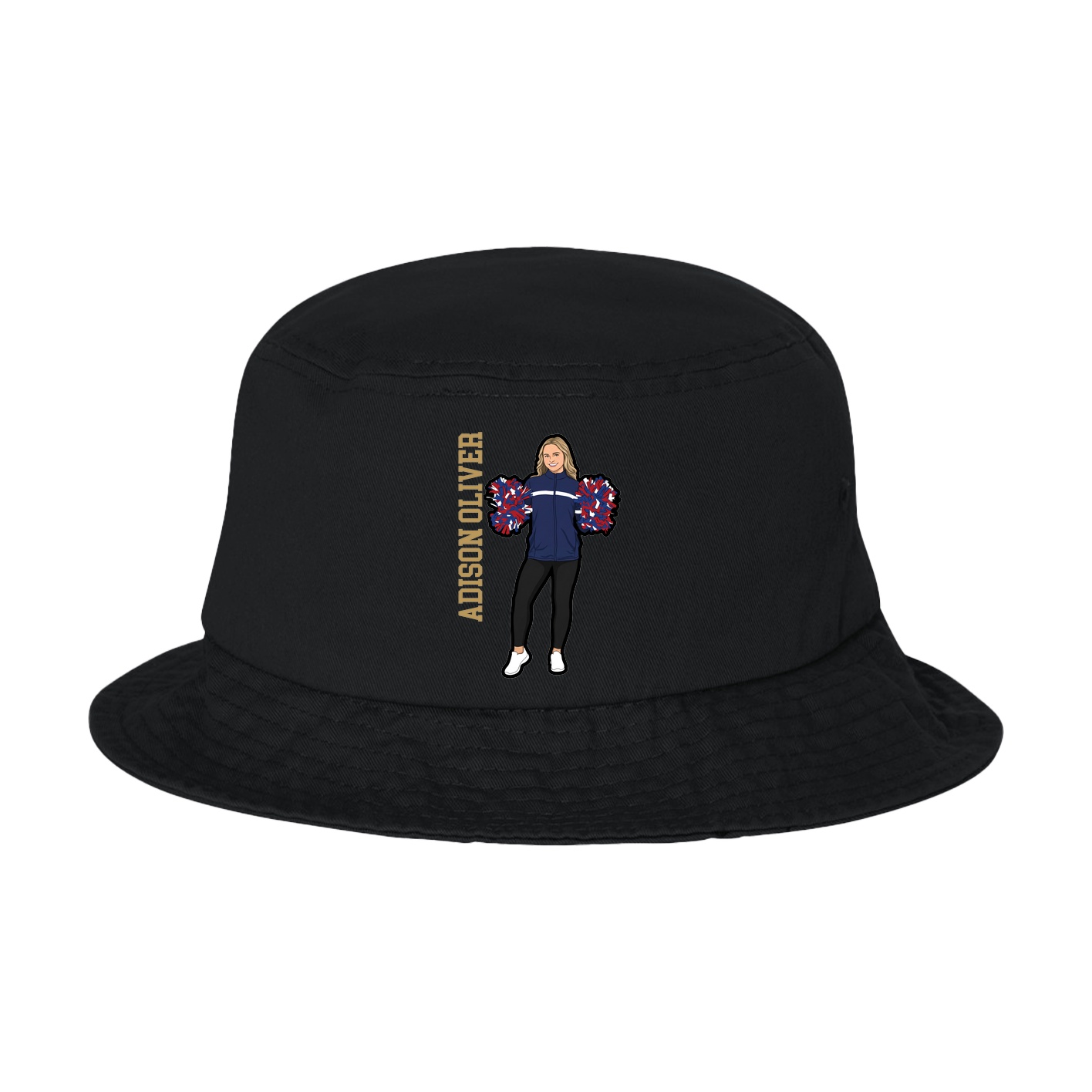Bucket Cap — Name Vertical in Black