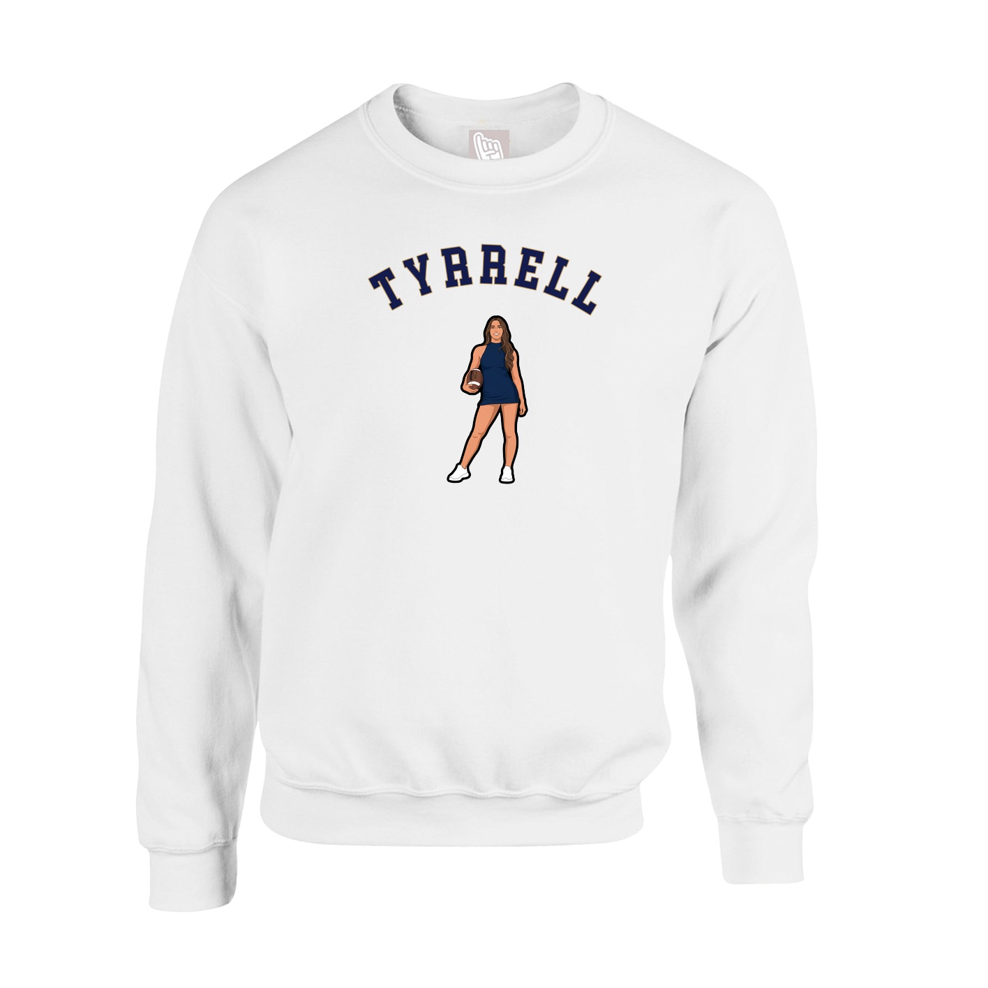 Fleece Crew — Shirsey Arch in White