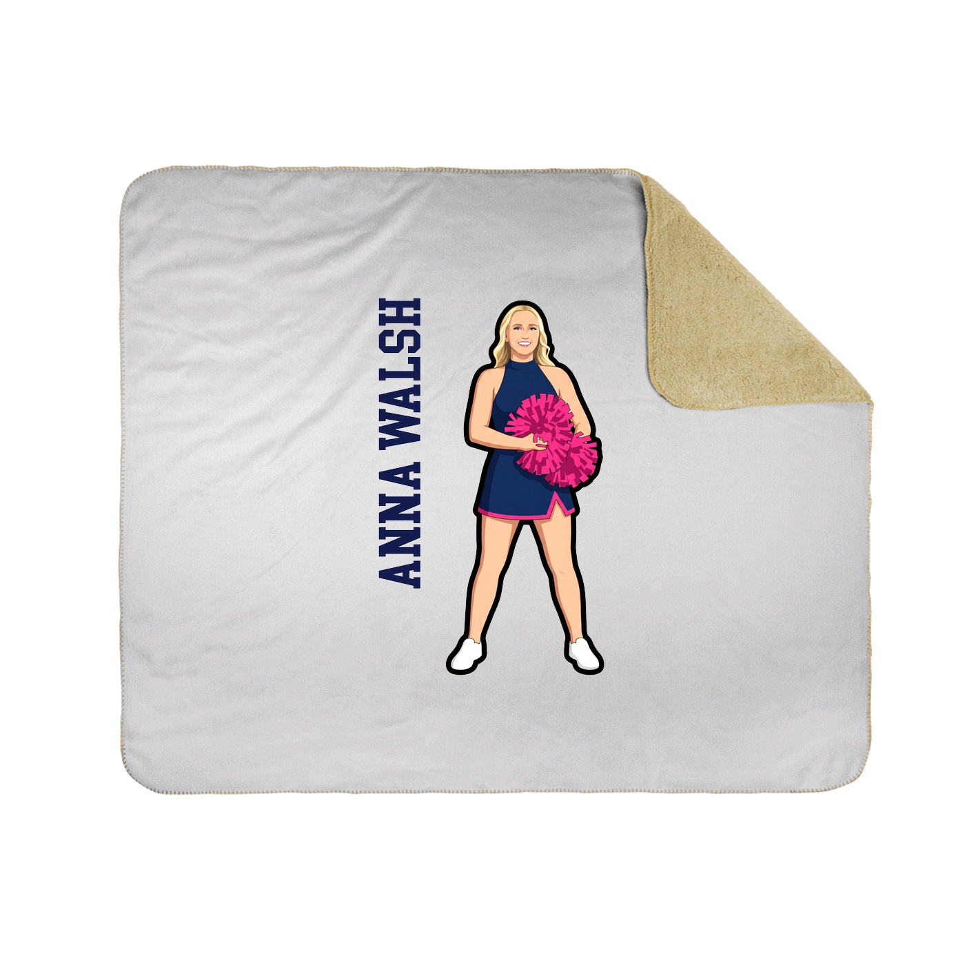 Throw Blanket — Name Vertical in White