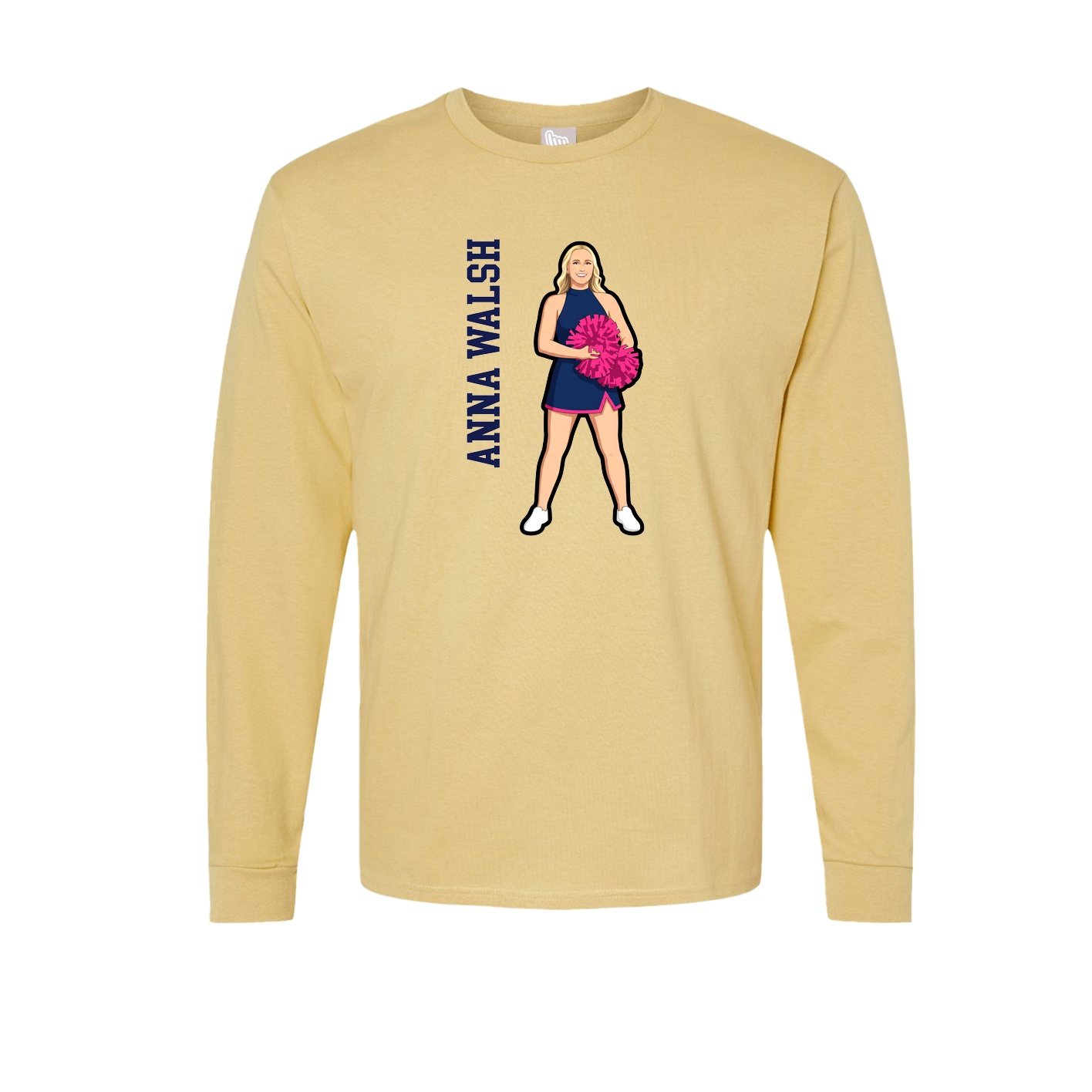 Long Sleeve Tee — Name Vertical in Vegas Gold