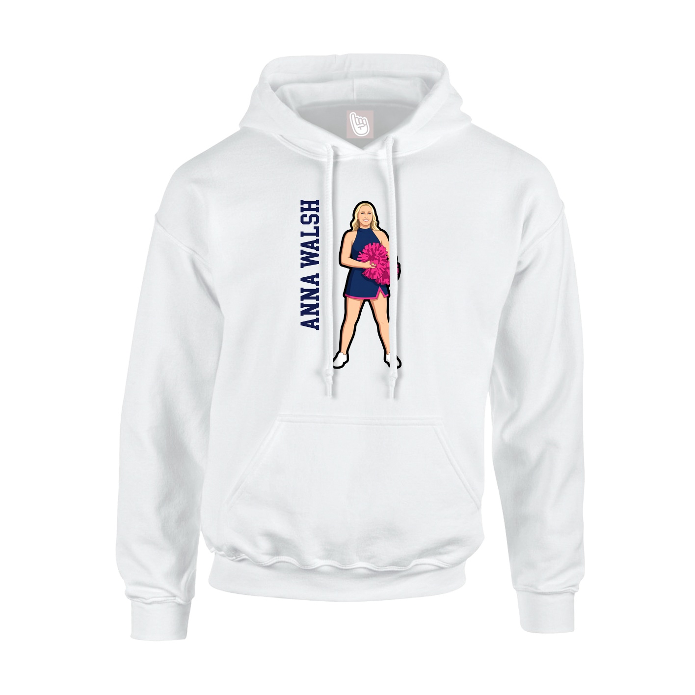 Hoodie — Name Vertical in White